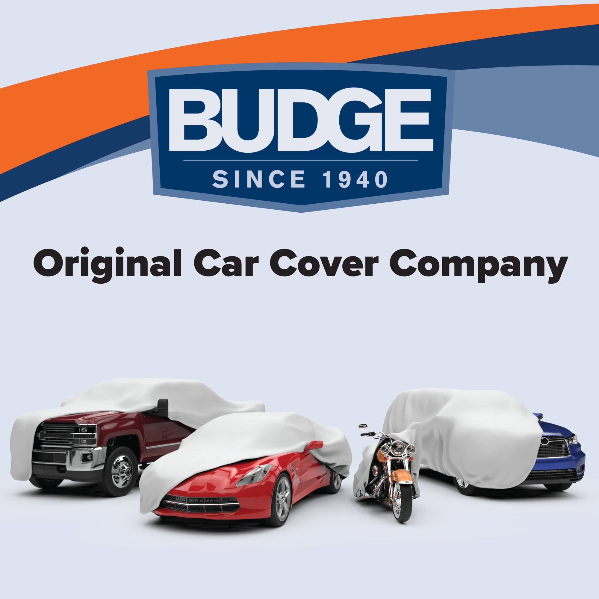 Budge Standard Motorcycle Cover, UV & Water Resistant Outdoor Protection (Blue & Silver, Size 2) dl1lk