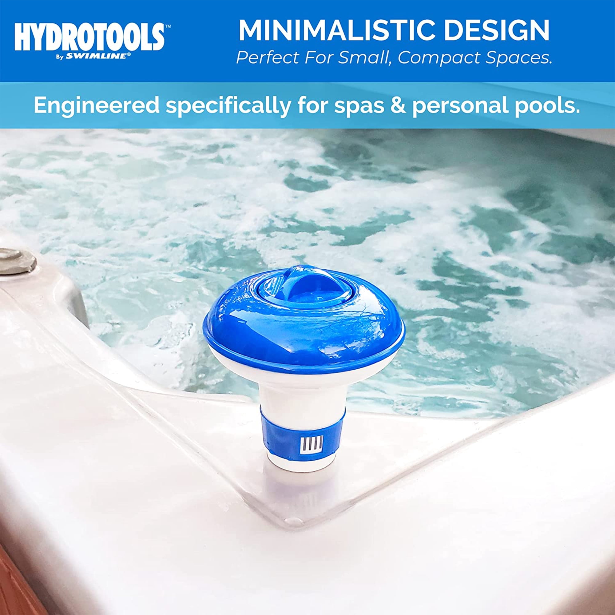 Swimline Hydrotools 8715 Mini Chemical Dispenser for Spas and Pools (Adjustable Flow, 1 in Tablet Capacity) 7xqkc