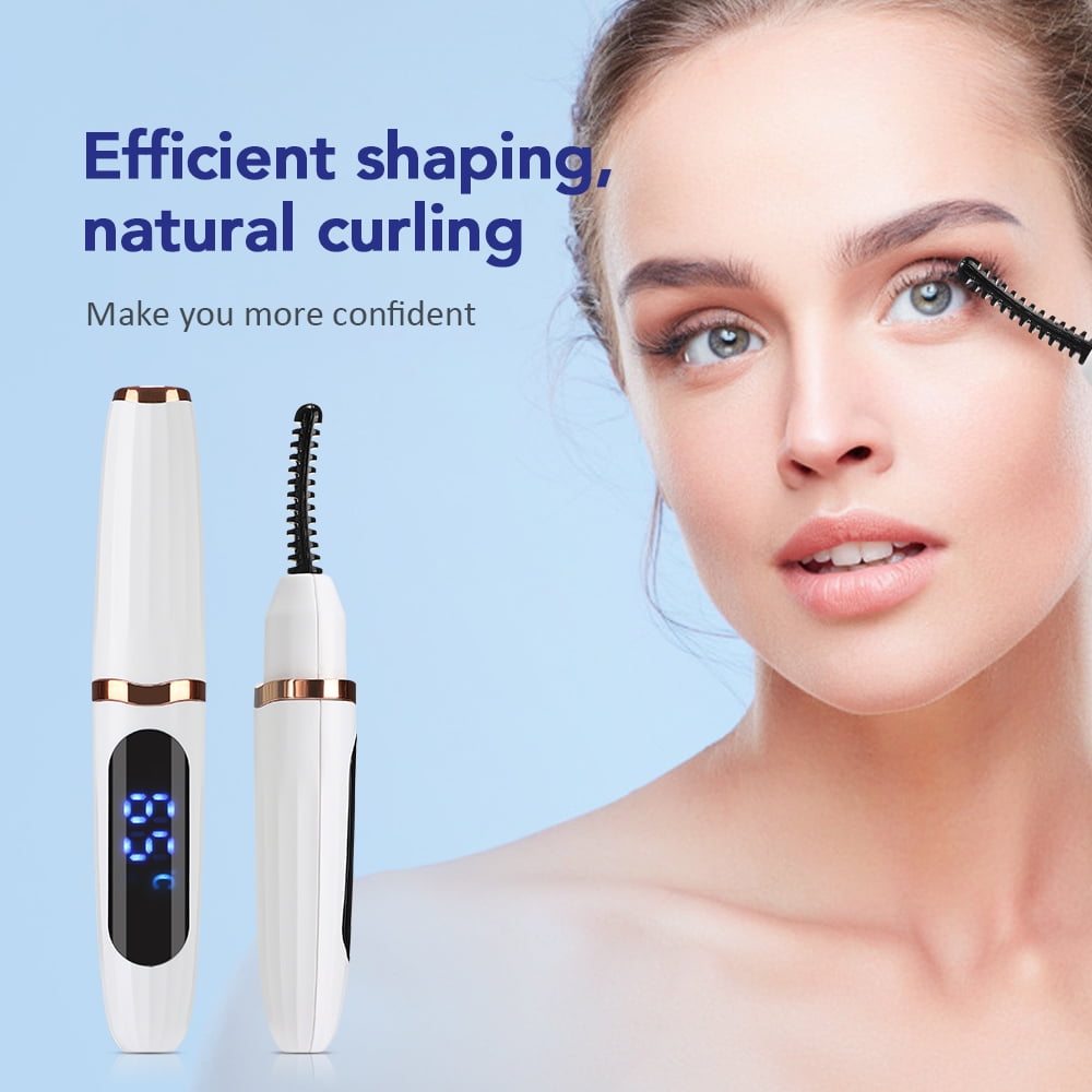 AITREE Electric Heated Eyelash Curler Rechargeable Professional Lash Lifting Tool with LED Display (White, 1 Count) n7nwl