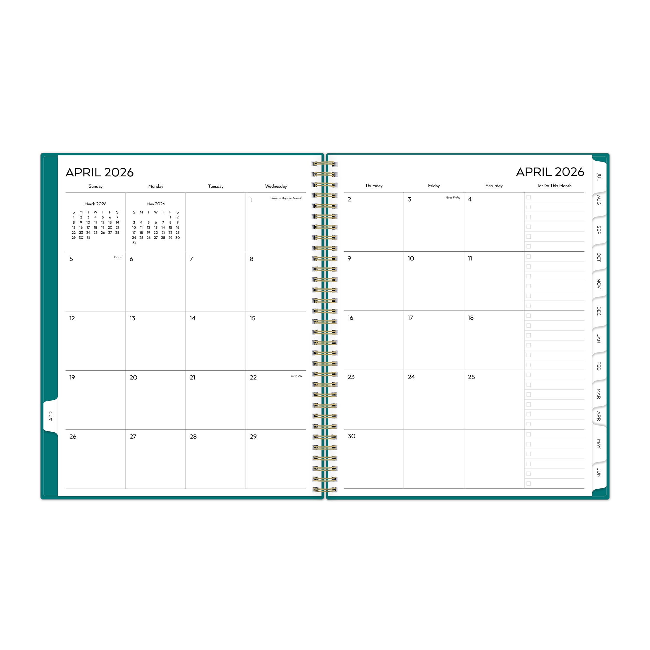Pen+Gear 15-Month Academic Planner, Monthly and Weekly Layout, Professional Organizer (Teal, 8.5 in x 11 in) xyqgg