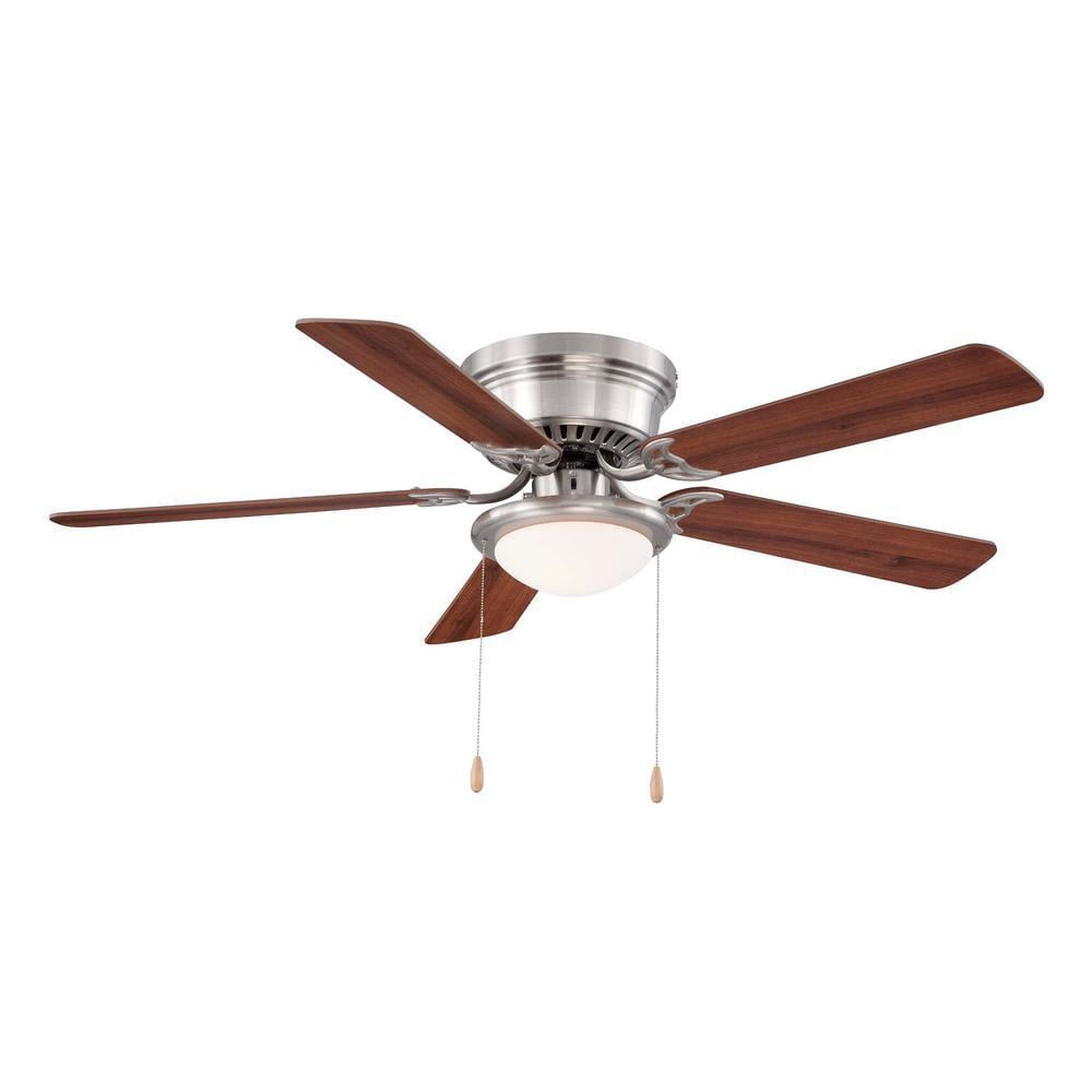 Hampton Bay Hugger Traditional LED Ceiling Fan (Brushed Nickel, 52 in) lp5uh