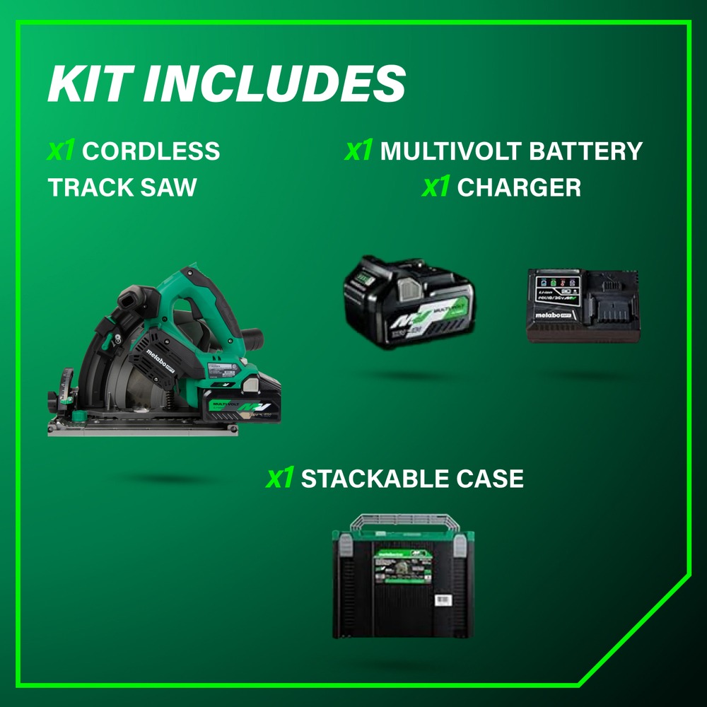 Metabo HPT C3606DPAM 36V MultiVolt Brushless Cordless Track Saw Kit (6-1/2 in, 4 Ah) j7546