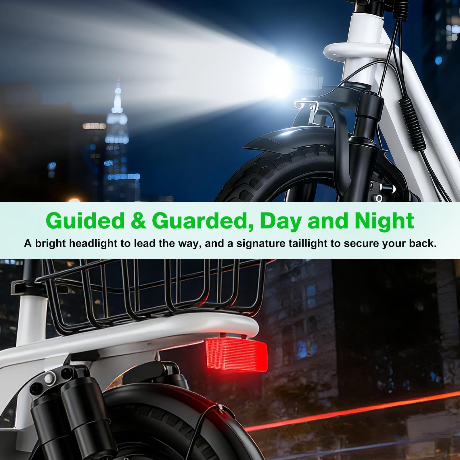 INSDRGN Electric Scooter with Seat, Foldable Commuter E-Scooter, 1600W Motor, 42-Mile Range (White, 14 in) 5wfm6