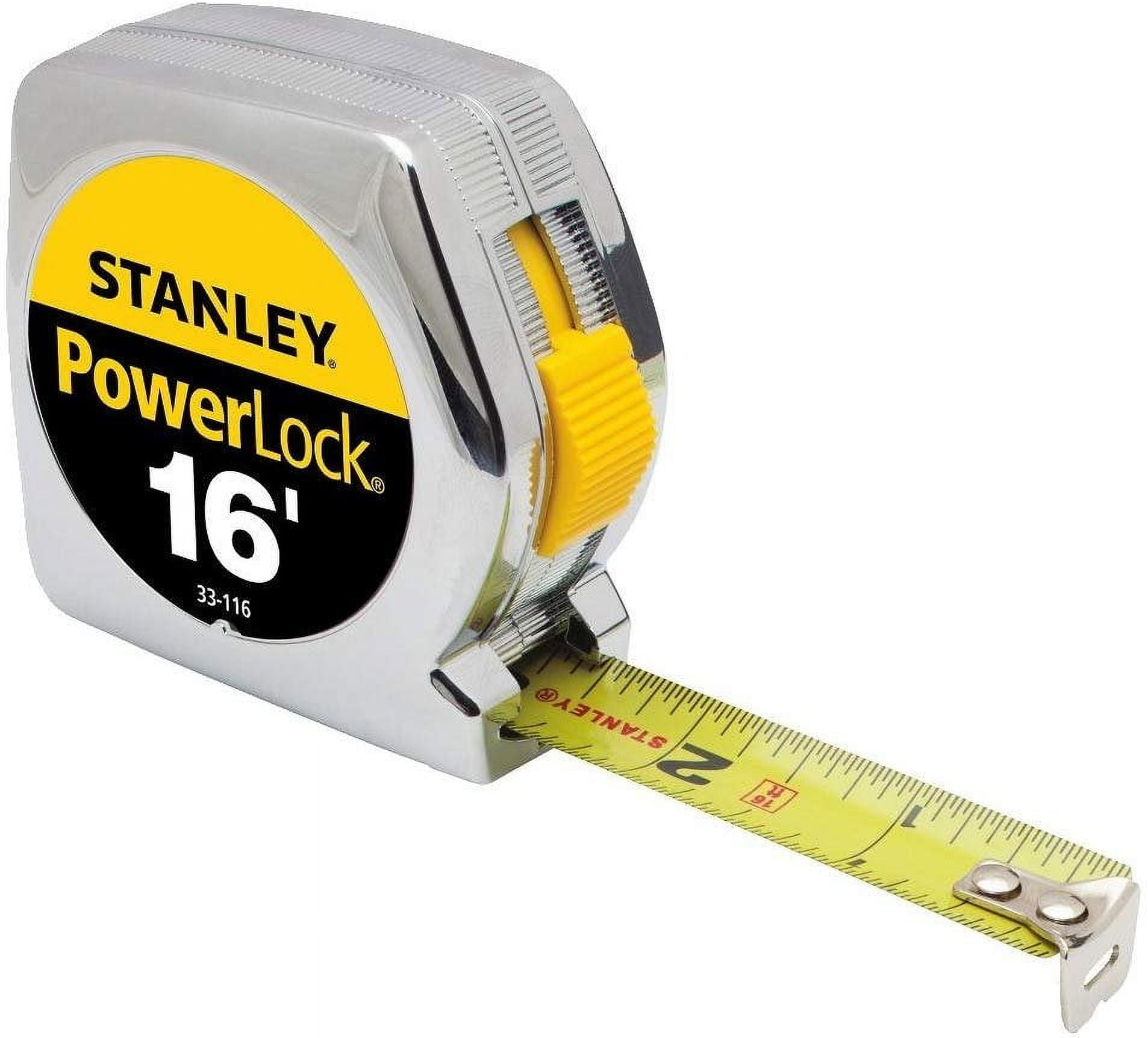 Stanley PowerLock Tape Rule Heavy-Duty Measuring Tool (Silver, 16 ft) 92ioh