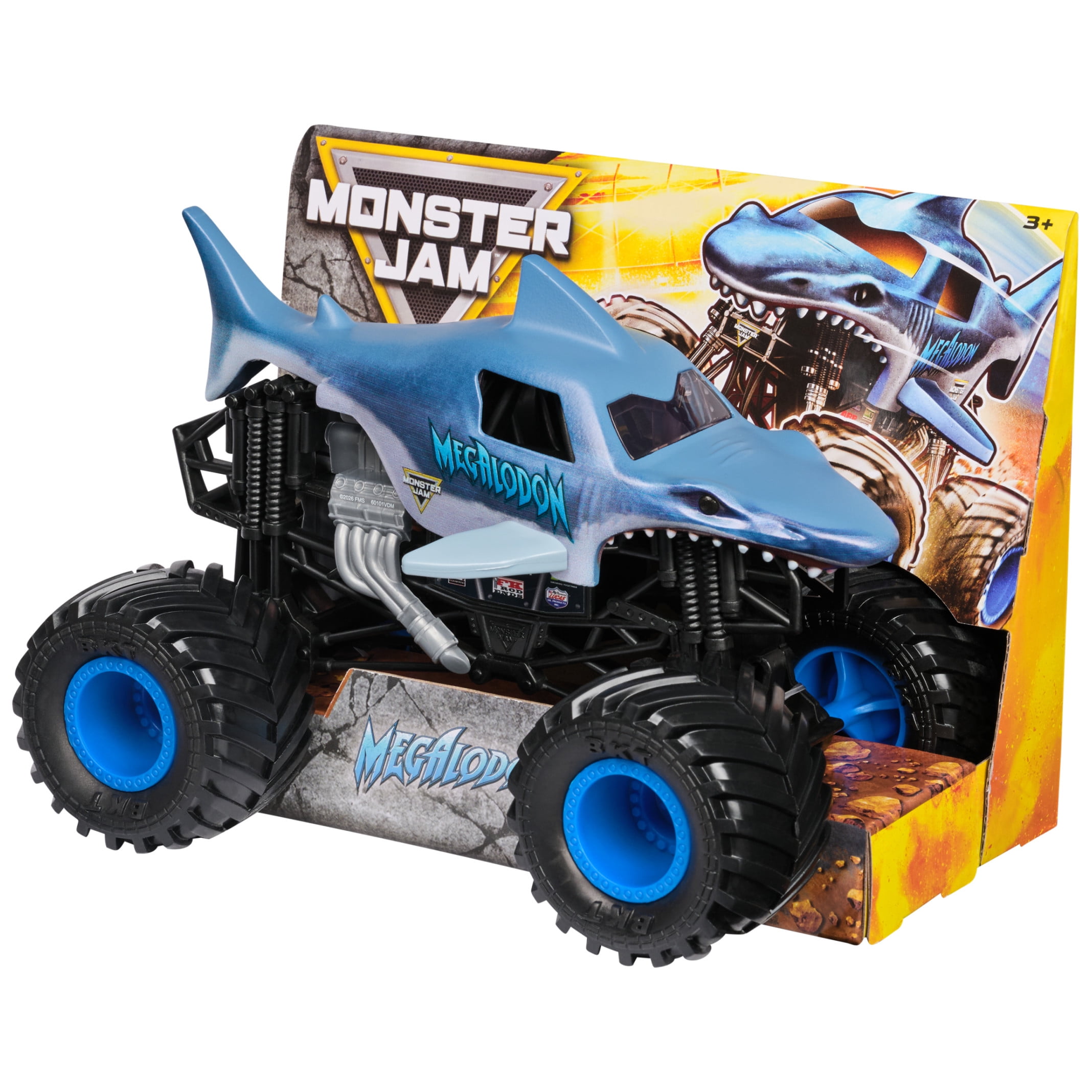 Monster Jam Megalodon Collectible Monster Truck (Blue, 1:24 Scale) arux0