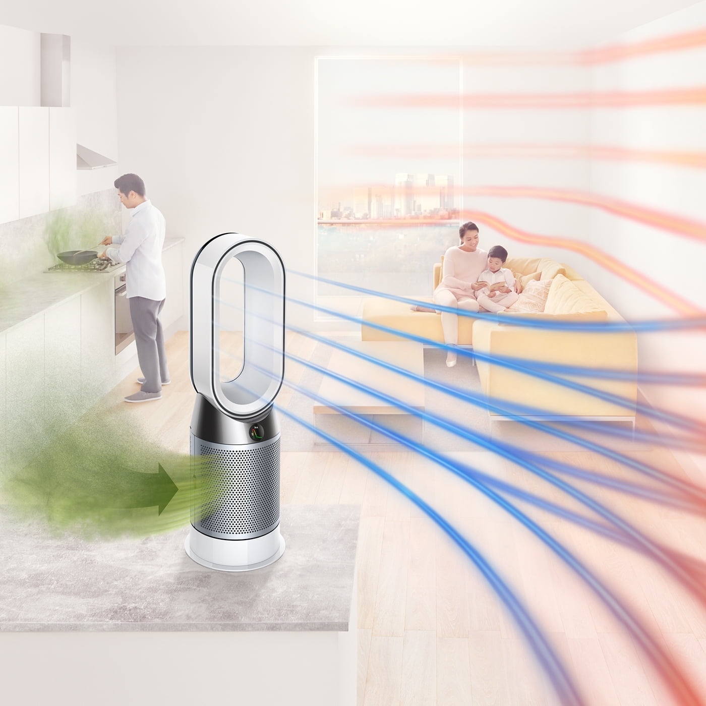 Dyson Pure Hot+Cool Air Purifier, Heater and Fan HP04 (Refurbished, Silver, 30 in) nvwyw