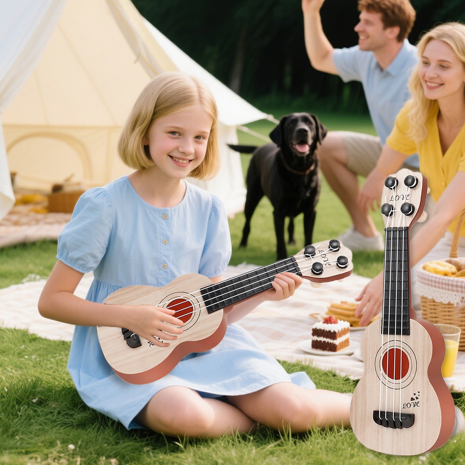 Karymi Kids Ukulele Guitar Musical Educational Toy for Beginners (White, 17 in) zalth