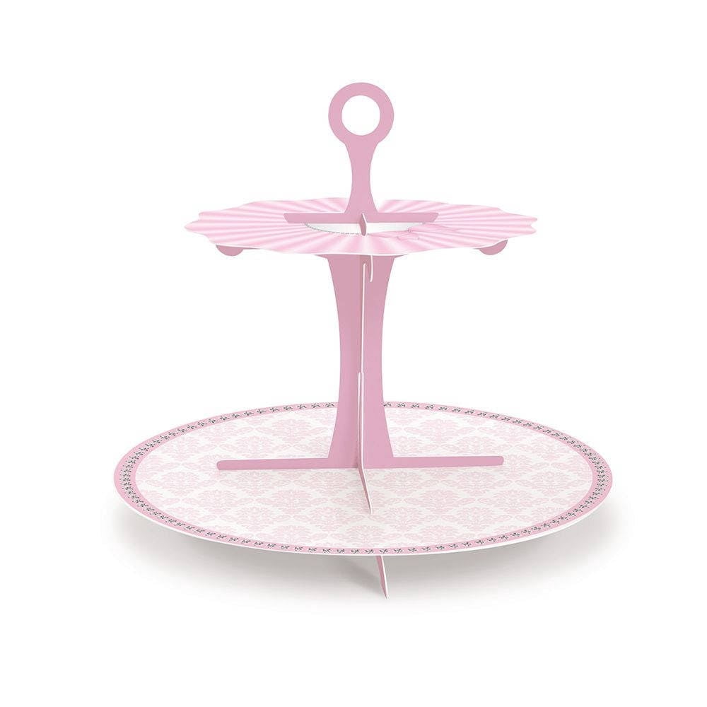 CROMUS 2-Tier Cupcake Stand for Ballet Themed Birthday Party Decorations (Pink, 12 in) t41s6