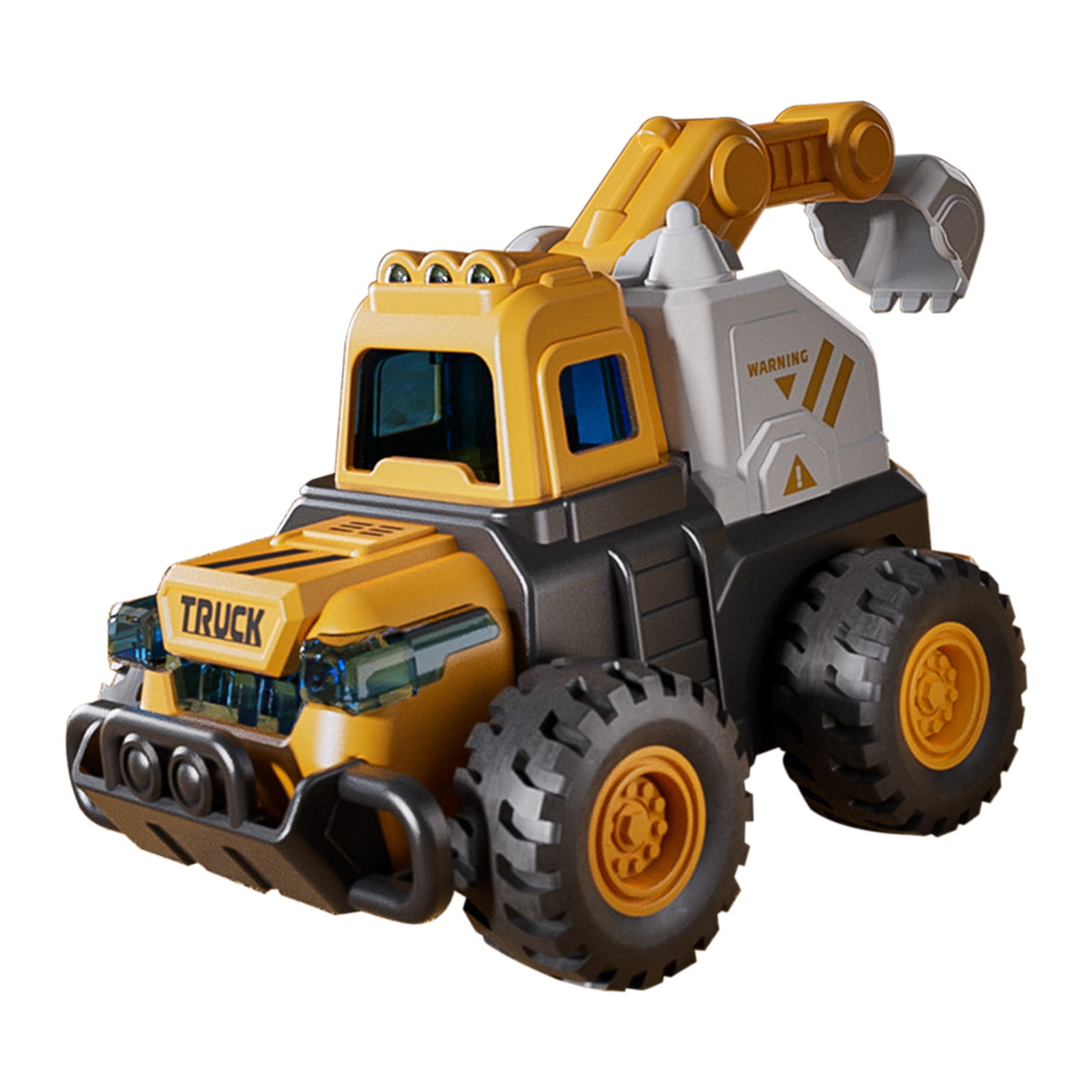 QTOCIO Inertia Excavator Toy Engineering Vehicle Simulation Press-and-Go Construction Truck (Yellow, 6 in) lifz9