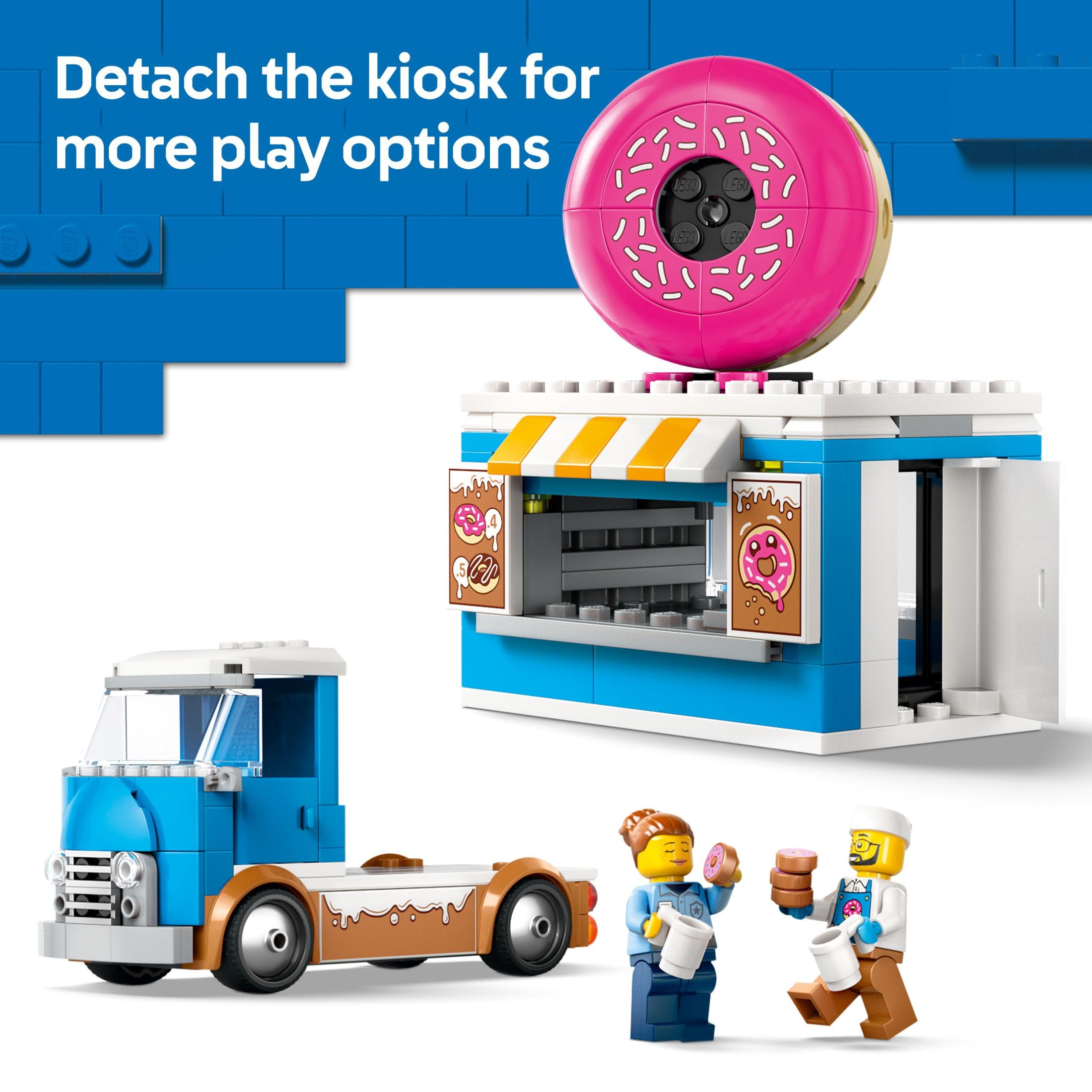 LEGO City Donut Truck Building Set with 2 Minifigures and Accessories (196 Pieces) awhb2