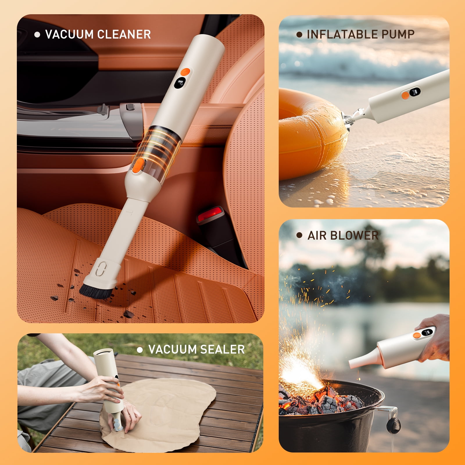 AUXITO Cordless Handheld Car Vacuum Cleaner, High Power Portable Auto Interior Detailer (White, 1 lb) 8xc1b