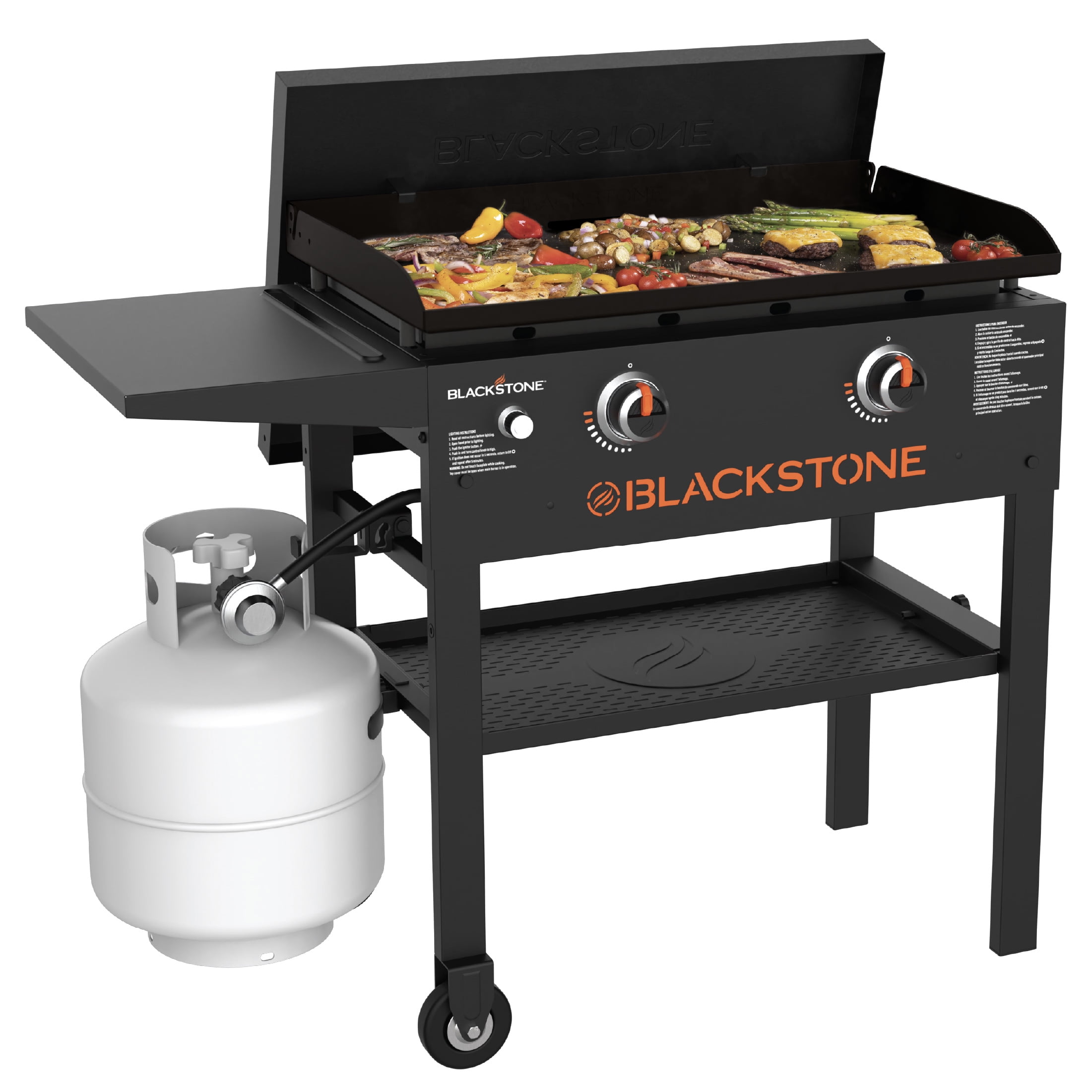 Blackstone Original 28 in. 2-Burner Outdoor Flat Top Propane Griddle with Hard Cover (Black) 9lq2e