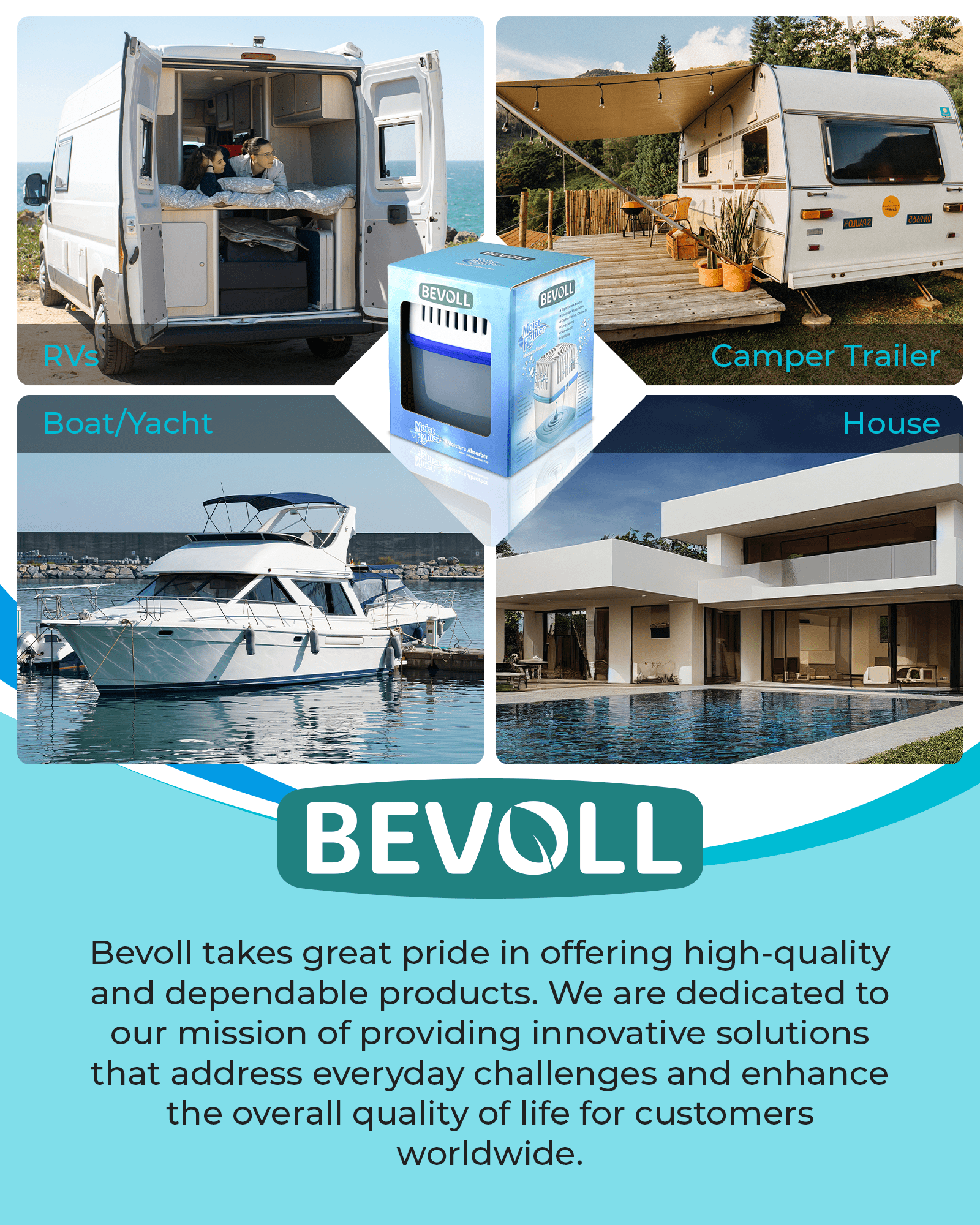 Bevoll Moisture Absorber Dehumidifier Pack (Odor Eliminator for Home Basement Bathroom Closet, 8 Pack, 17.6 oz) ikhxd