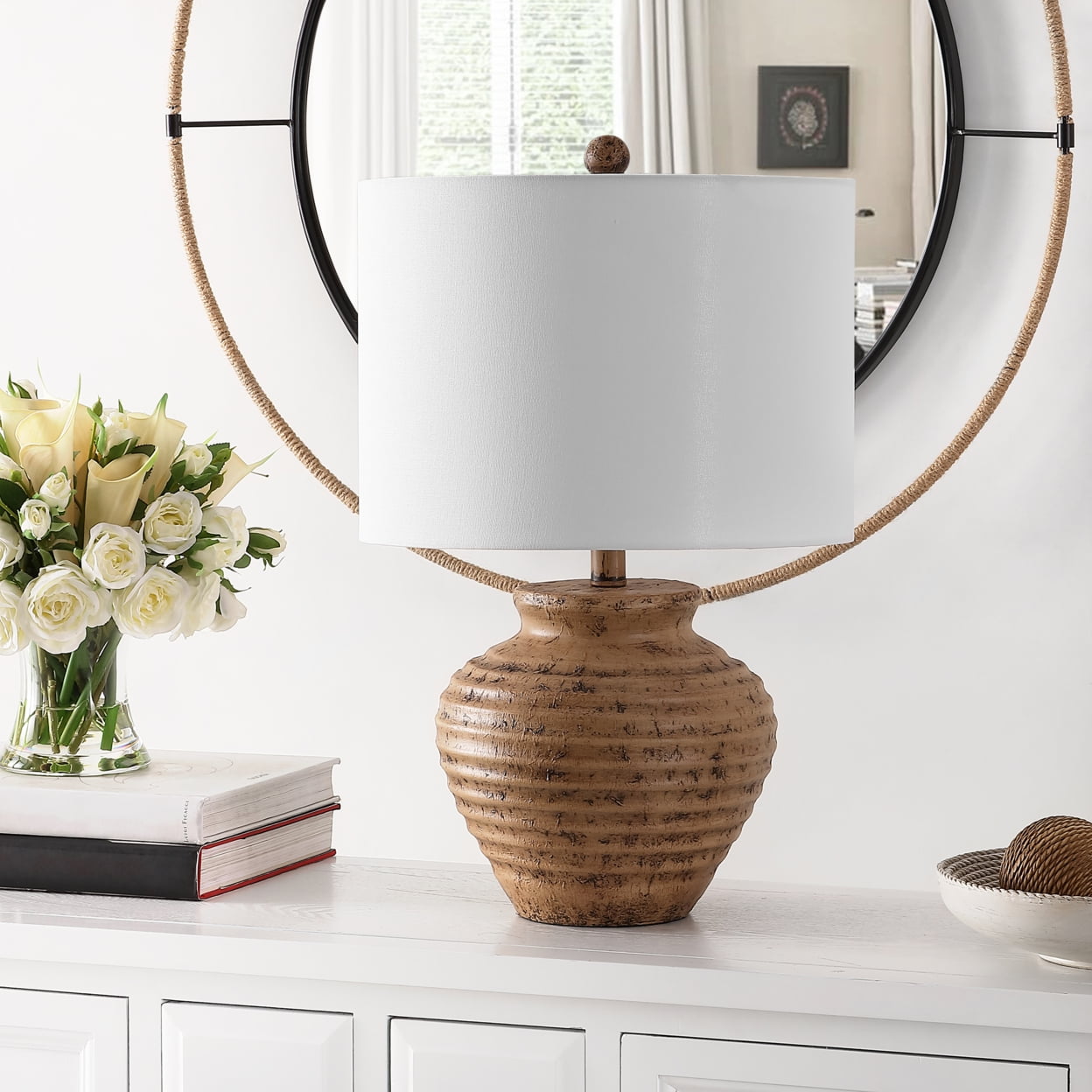 Safavieh Kamryn Textured Resin Table Lamp (Brown, 23 in) idaxi