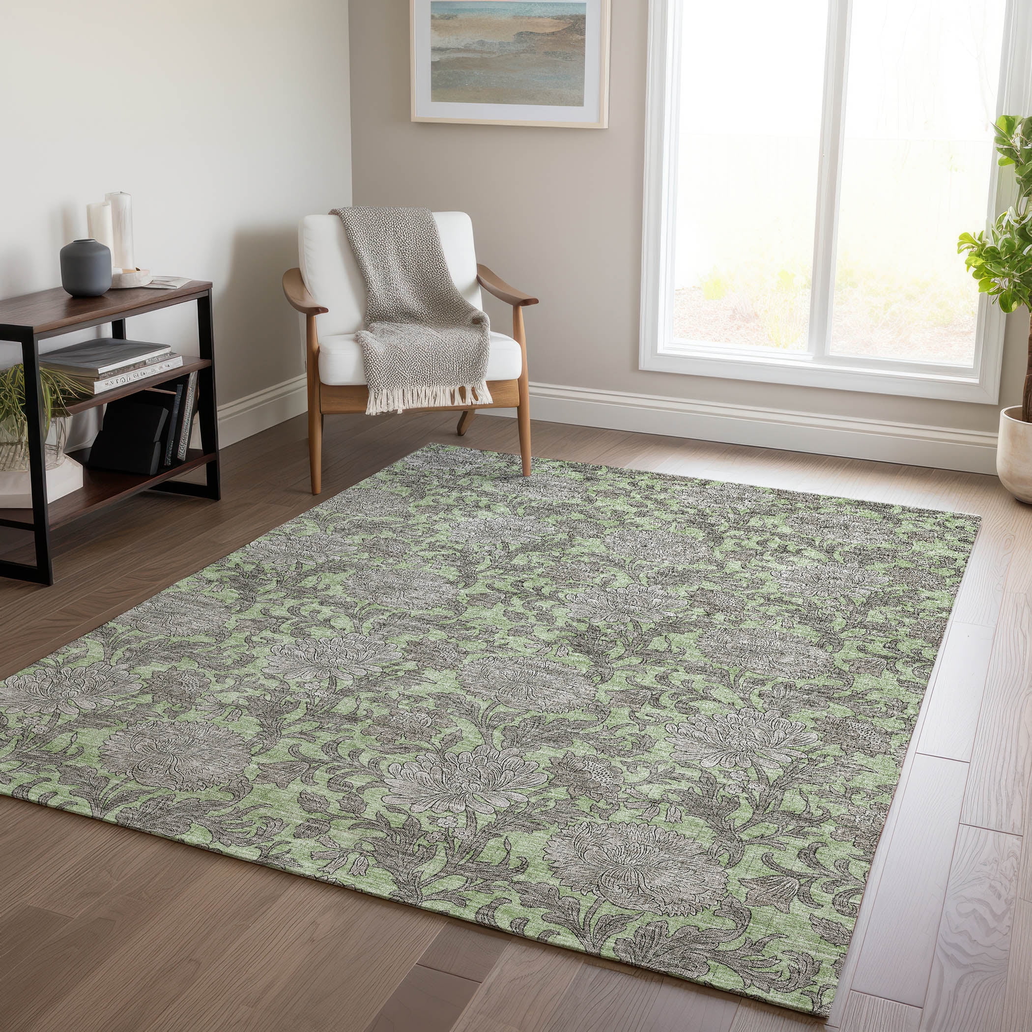 Addison Rugs Chantille Indoor/Outdoor Transitional Floral Area Rug (Aloe, 10 ft x 14 ft) d8cag