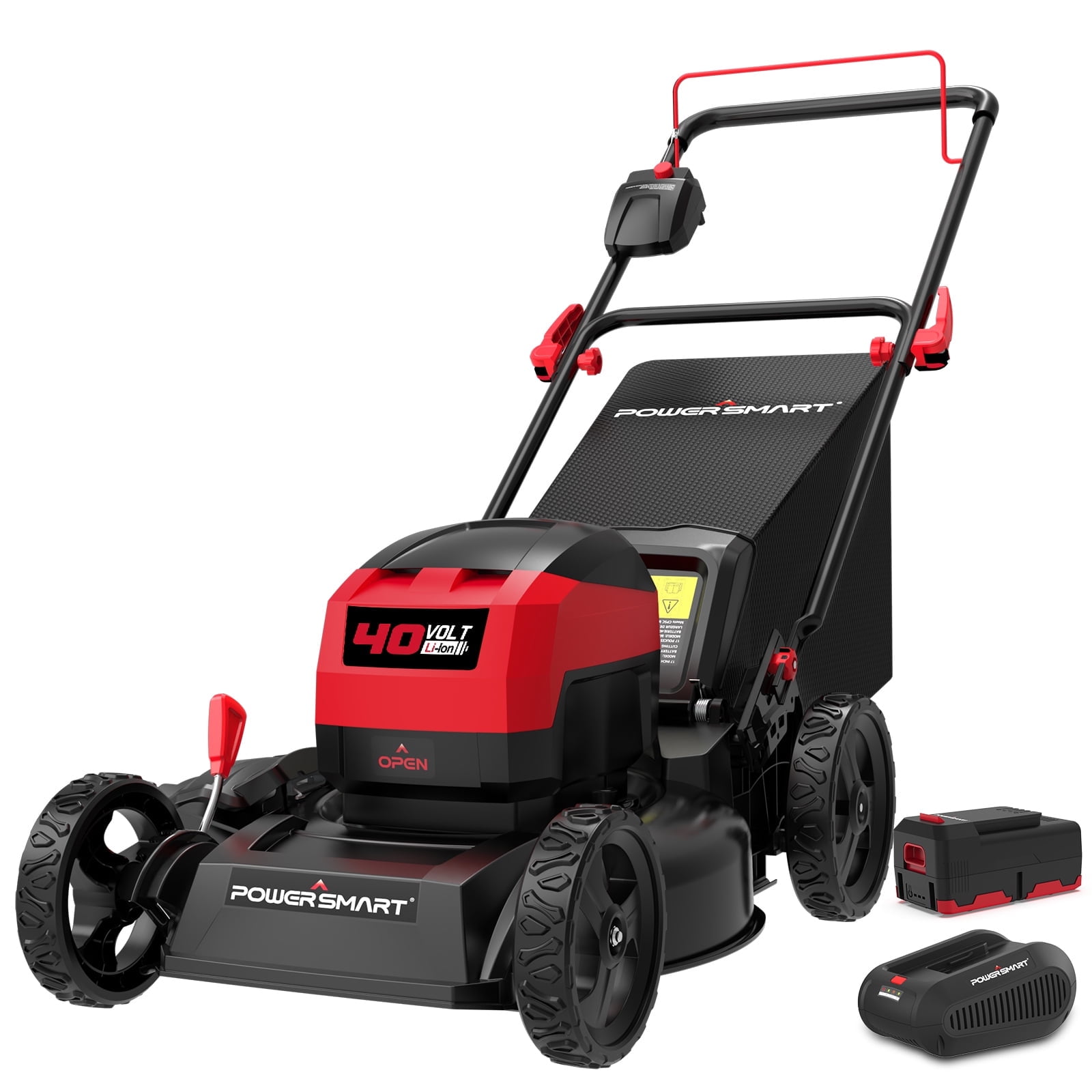 PowerSmart 40V 4.0Ah 17 in Cordless Push Lawn Mower (3-in-1 Mulching, Bagging, Side Discharge) tzlng