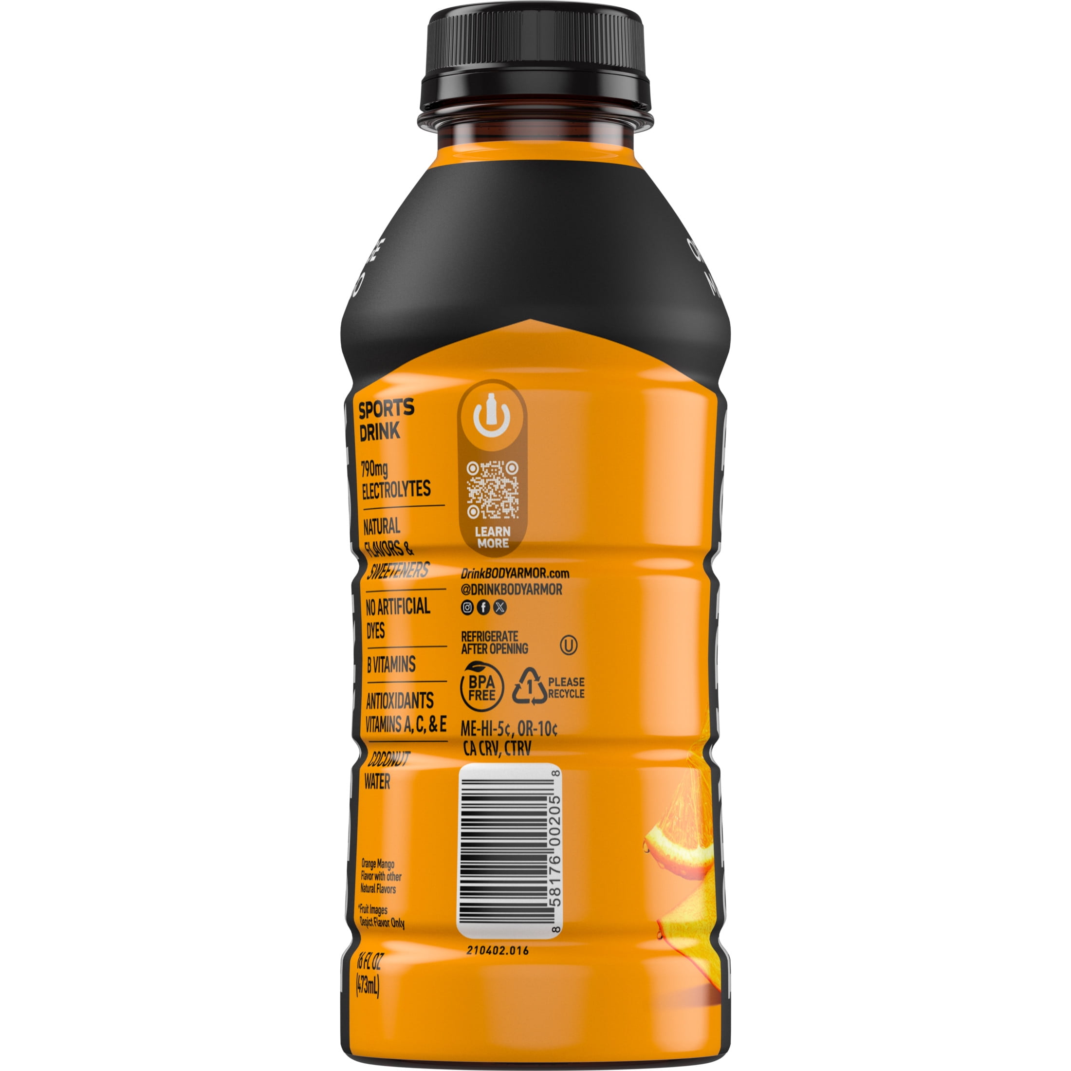 BODYARMOR Sports Drink Electrolyte Beverage Orange Mango (Orange, 16 fl oz) xf10o