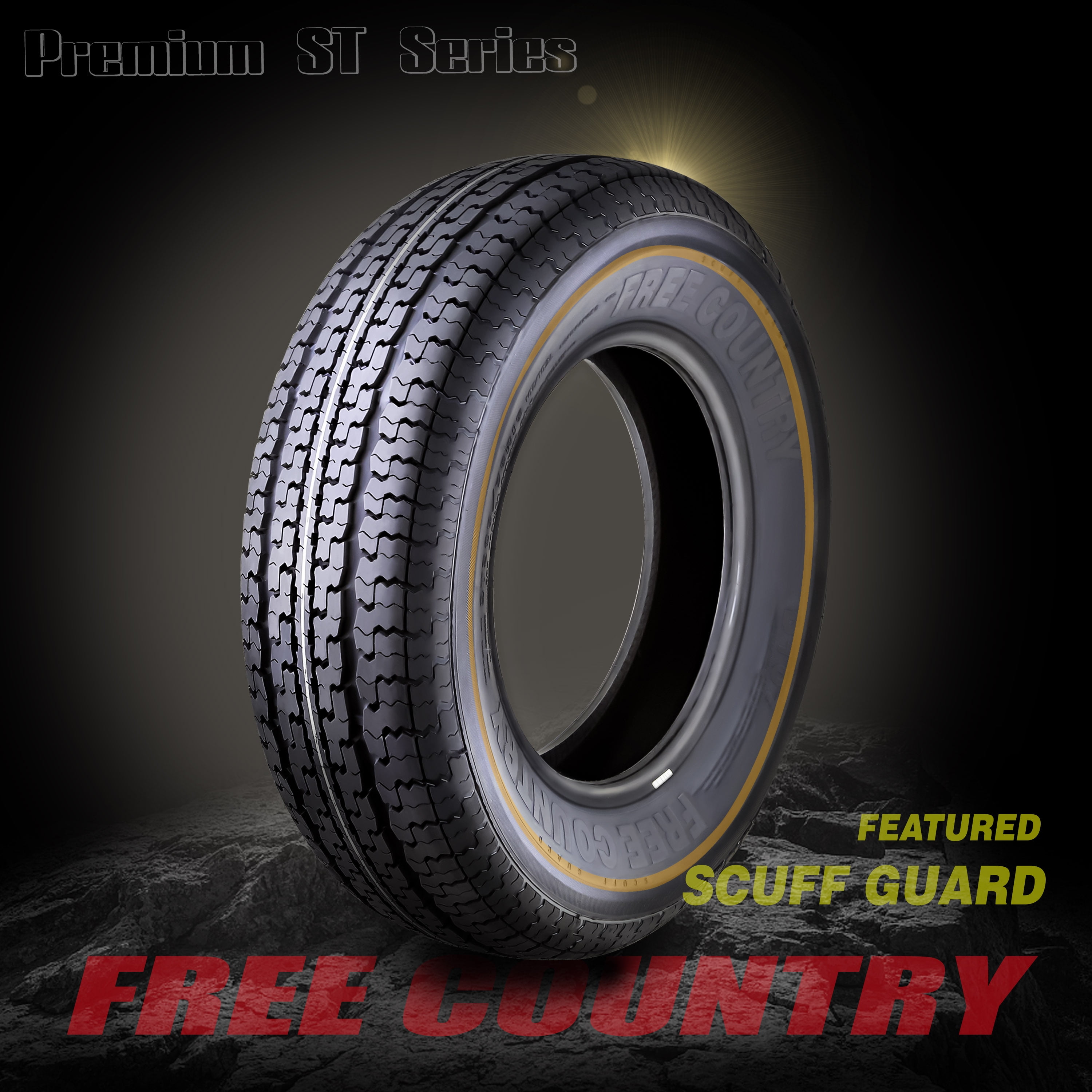 Free Country Trailer Tire and Wheel Assembly (ST205/75R14, 8-Ply, 5 Lug on 4.5 in PCD, White) y00dr