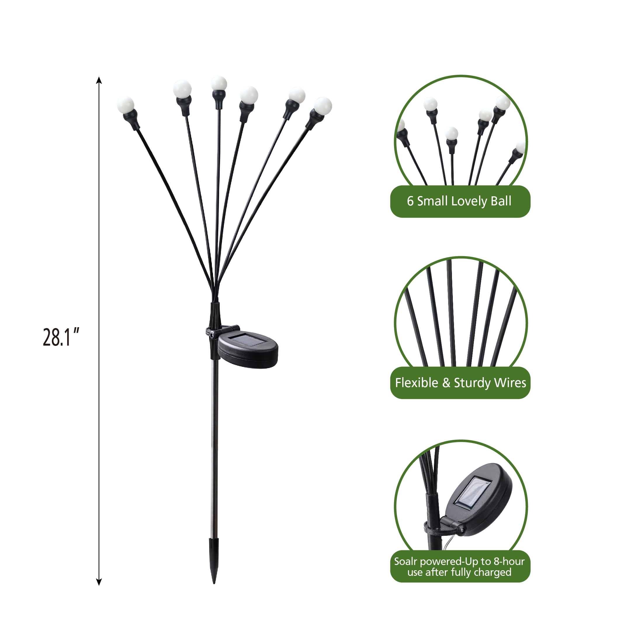 Mainstays Outdoor Solar LED Fairy Light Stake (Warm White, 28.4 in Height) hp5ap