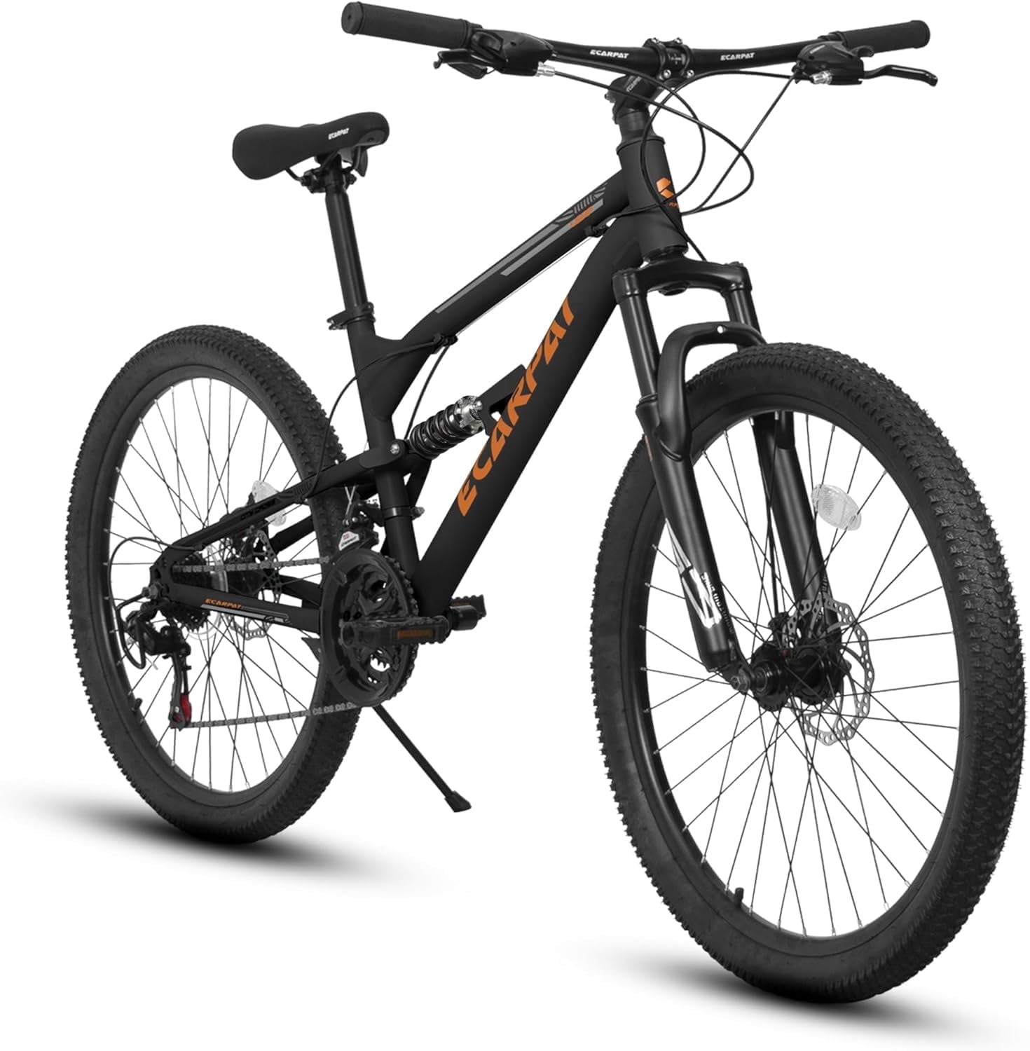 Ambifirner 26 in Mountain Bike, 21-Speed Steel Frame MTB with Dual Disc Brakes and Shock Absorbing Fork (Blue, 26 in) sg7o5