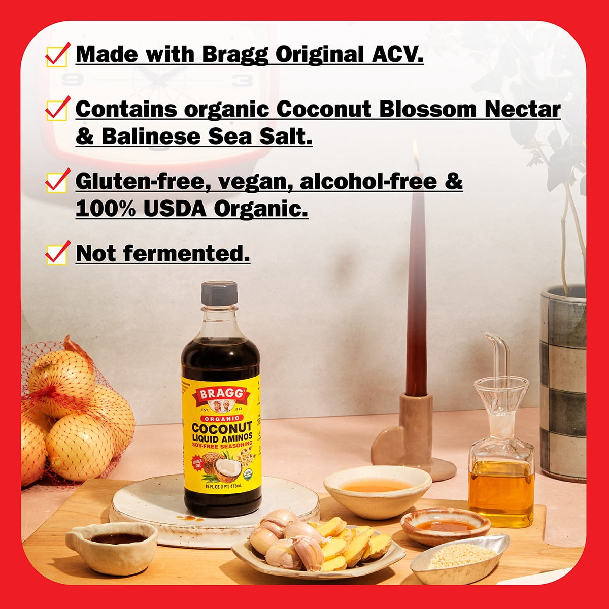 Bragg Organic Coconut Liquid Aminos Soy-Free Seasoning (10 fl oz) glwlk