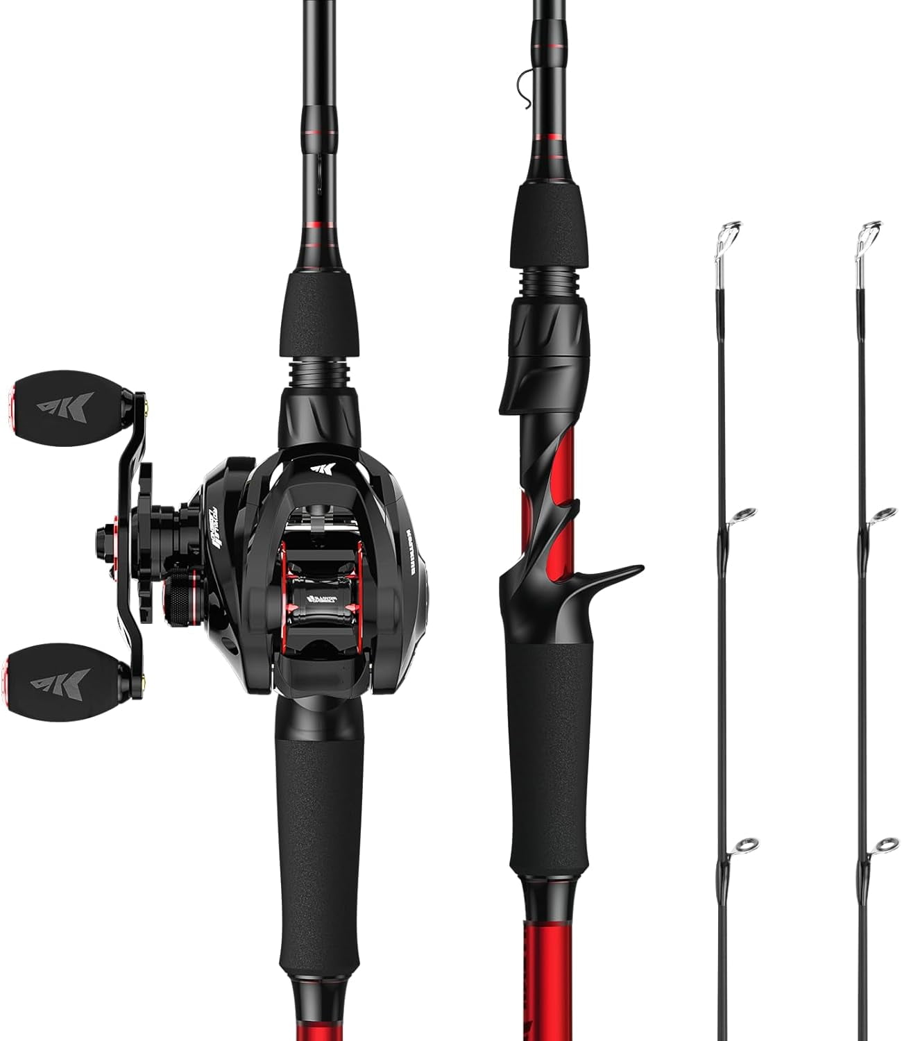 KastKing Royale Legend II Casting Fishing Rod and Reel Combo (Left Hand, 7 ft, Medium Heavy, 2-Piece) h3suu