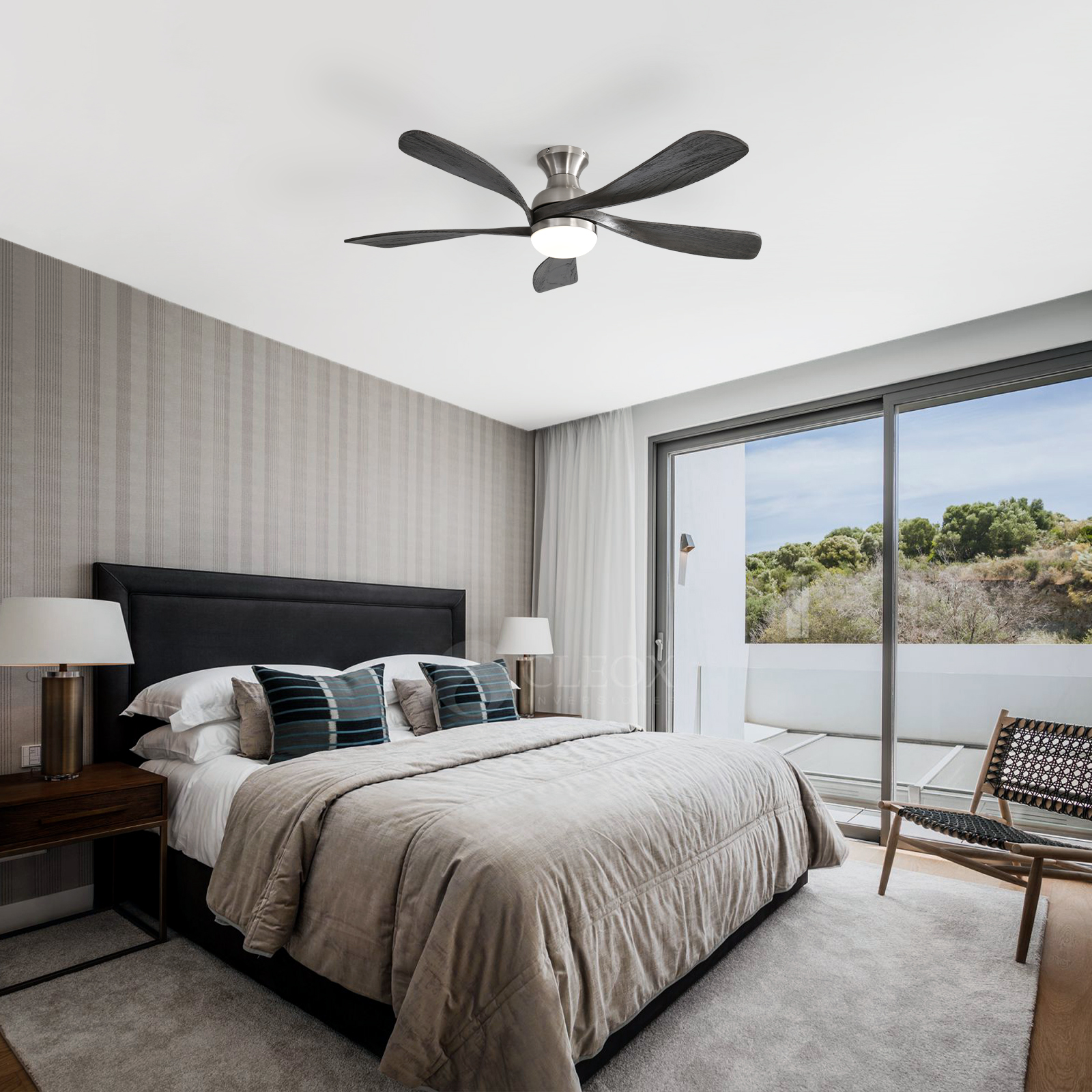 Sofucor 52 in Modern Ceiling Fan with LED Light and Remote (Black, 52 in) 5i6kl - Image 5
