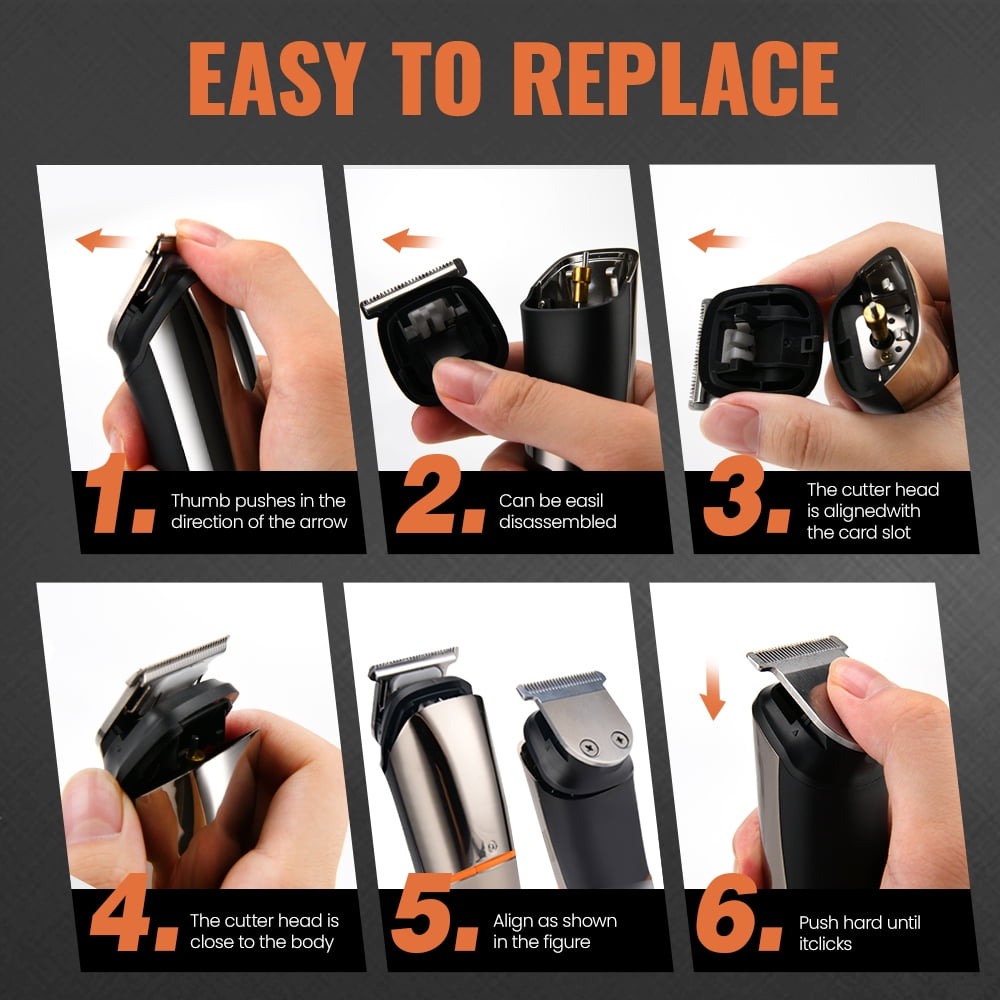 Pritech 6-in-1 Cordless Beard Trimmer and Hair Grooming Kit (Silver, 1 Kit) s028l