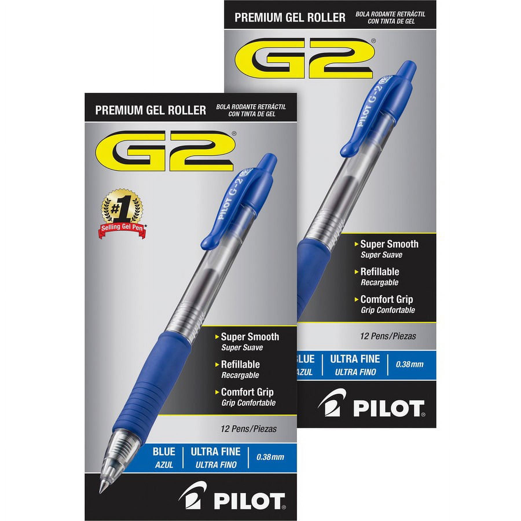 G2 Ultra Fine Retractable Gel Ink Pens, Smooth Writing Professional Stationery (Clear, 24 Pack) ugxdh