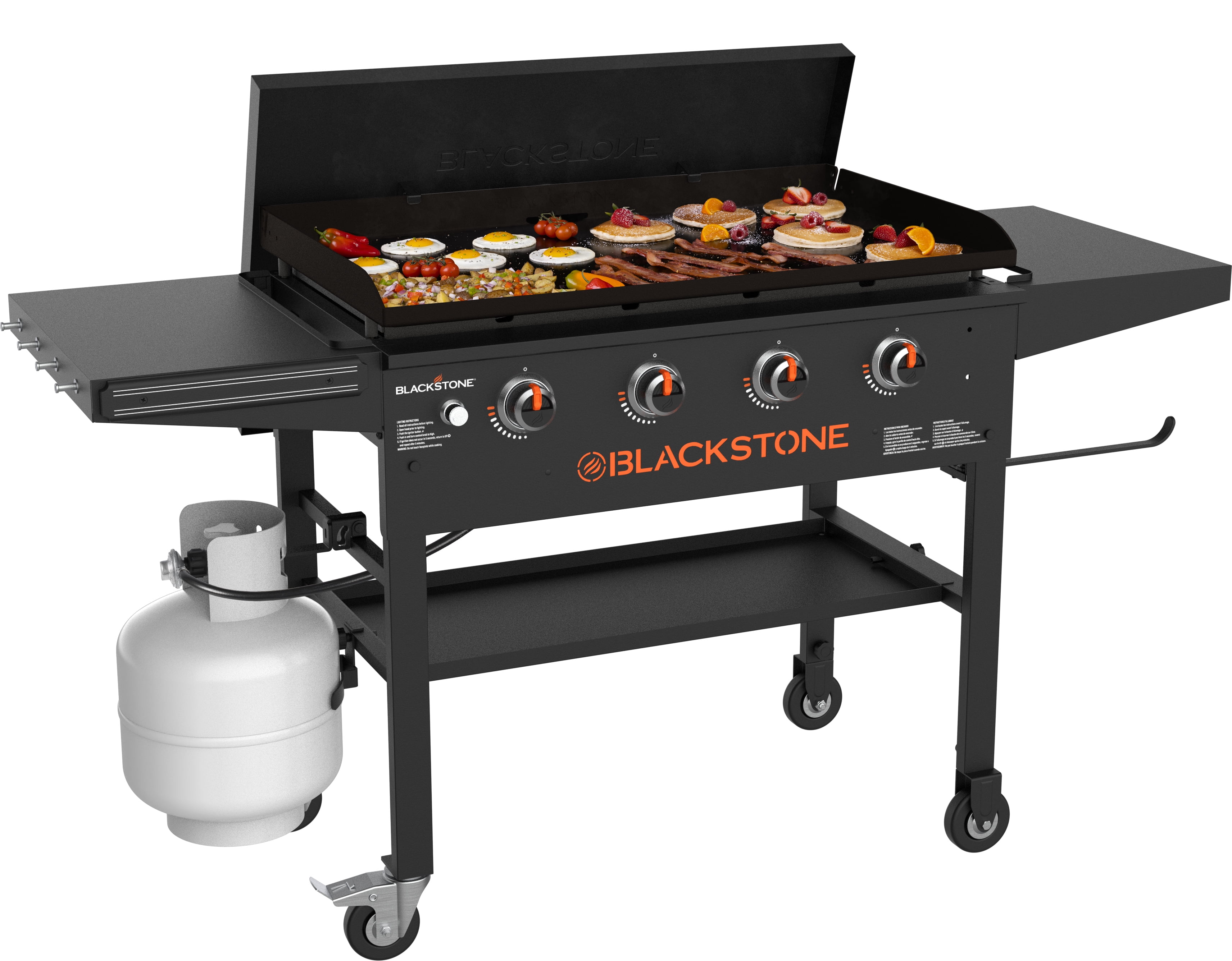 Blackstone Original Outdoor Griddle, 4-Burner 36 in Flat Top Grill with Hard Cover (Black, 36 in) 0vzzm