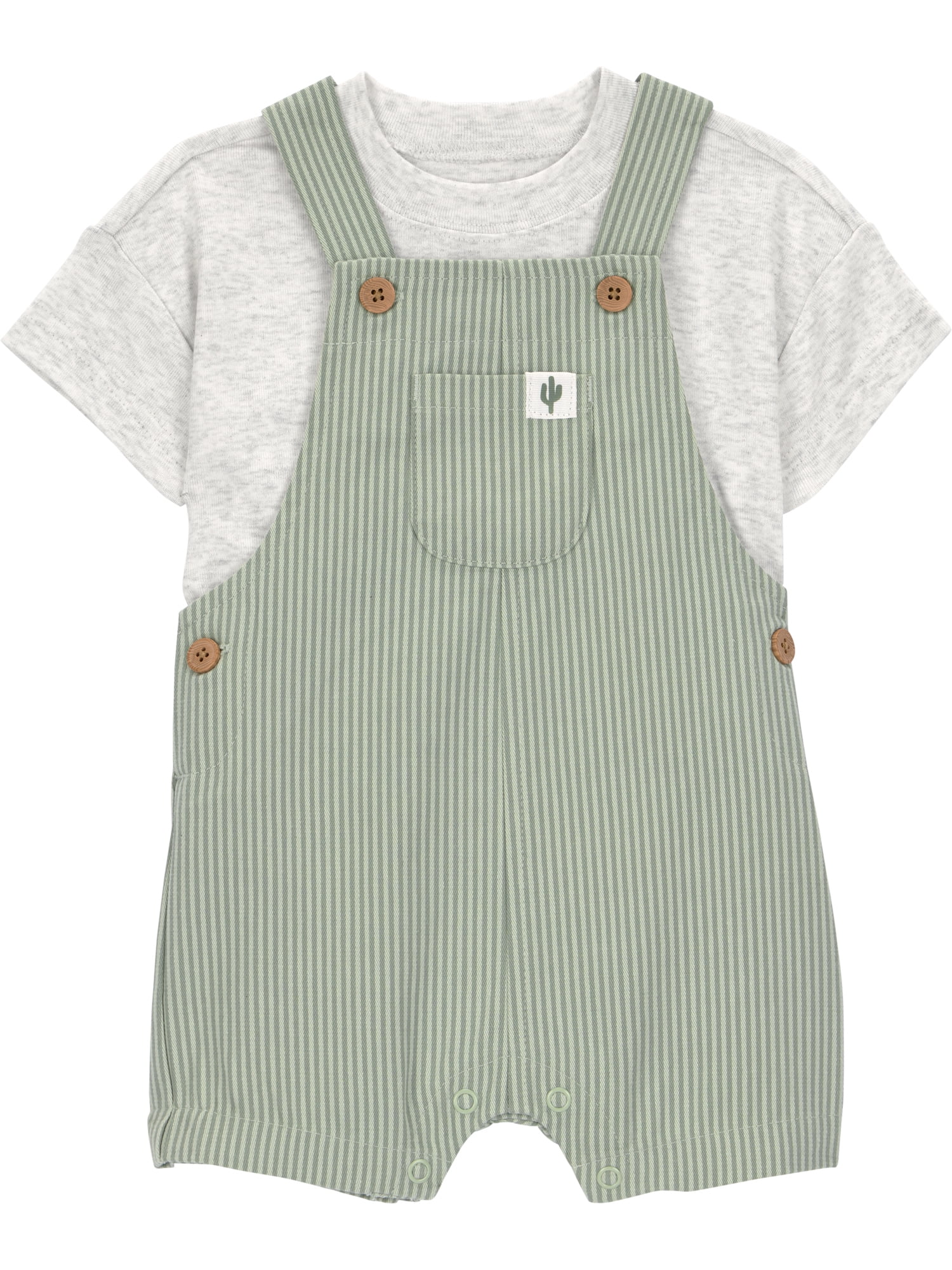 Carter's Child of Mine Baby Boy Overalls Set (Green, 0-3 Months) 342hv