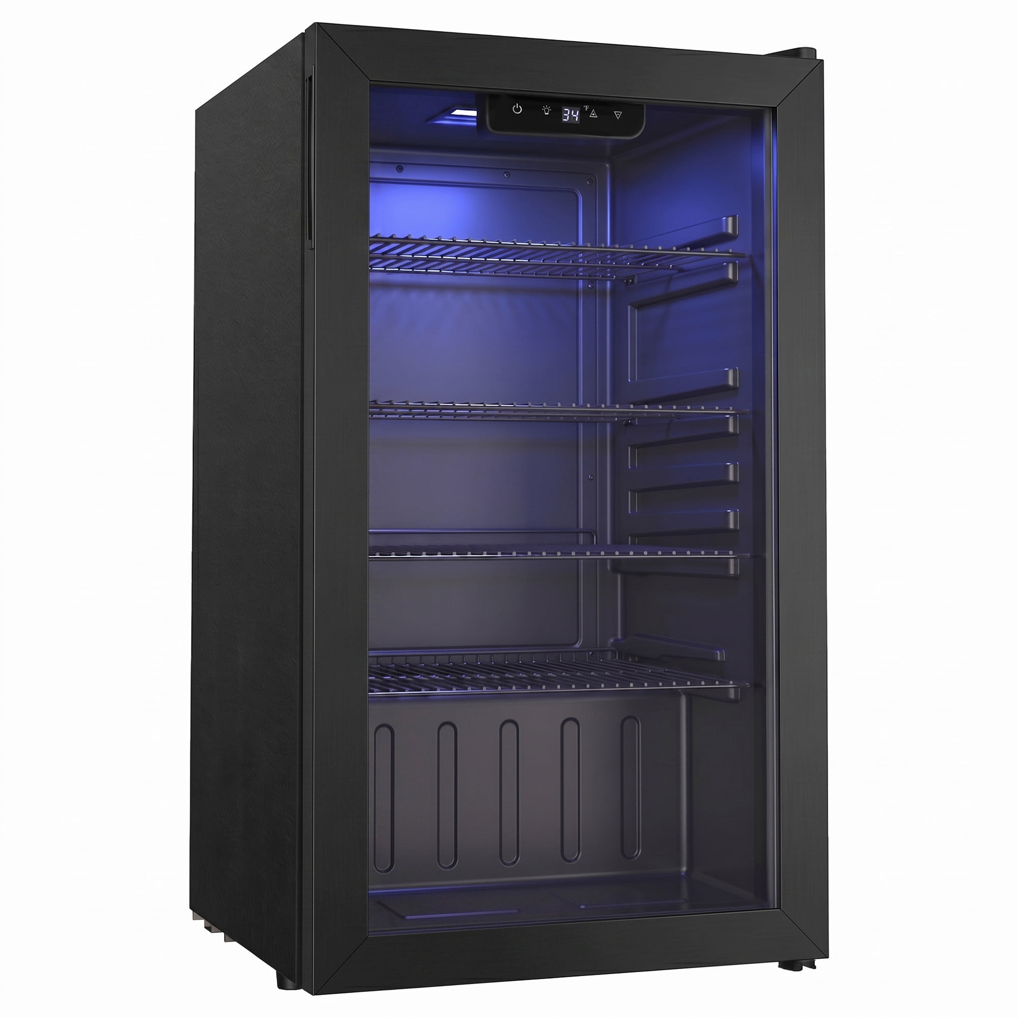 SIMZLIFE Beverage Refrigerator with Glass Door, Compact Cooler for Home and Office (Black, 17.3 in D x 31.3 in H) n0zrl