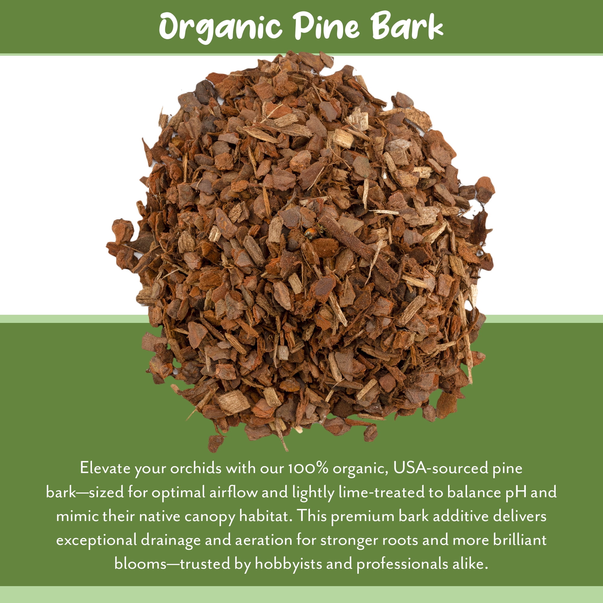 Soil Sunrise Organic Orchid Potting Bark, All-Natural Pine Bark Mix for Aeration and Drainage (8 Quarts) 3sfr1