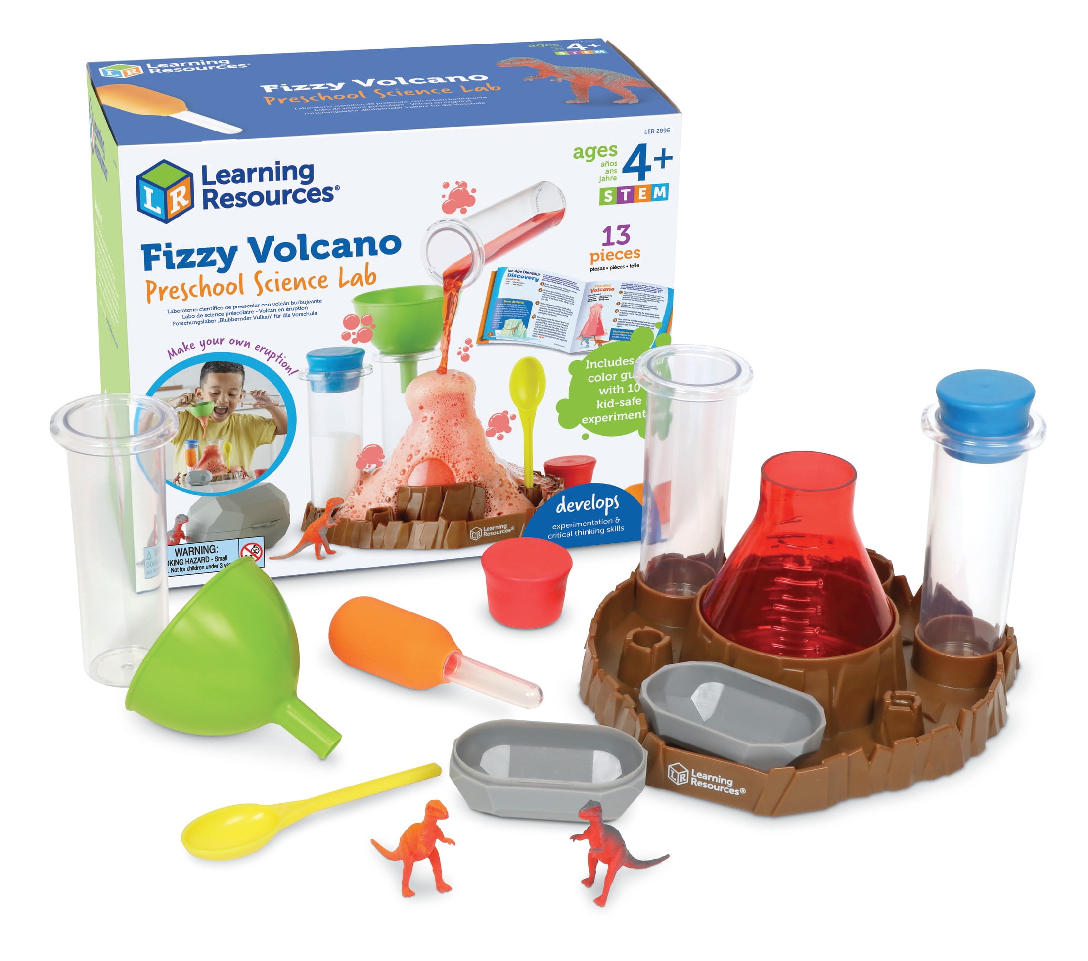 Learning Resources Fizzy Volcano Science Lab Set (13-Piece STEM Educational Kit) y1gyv