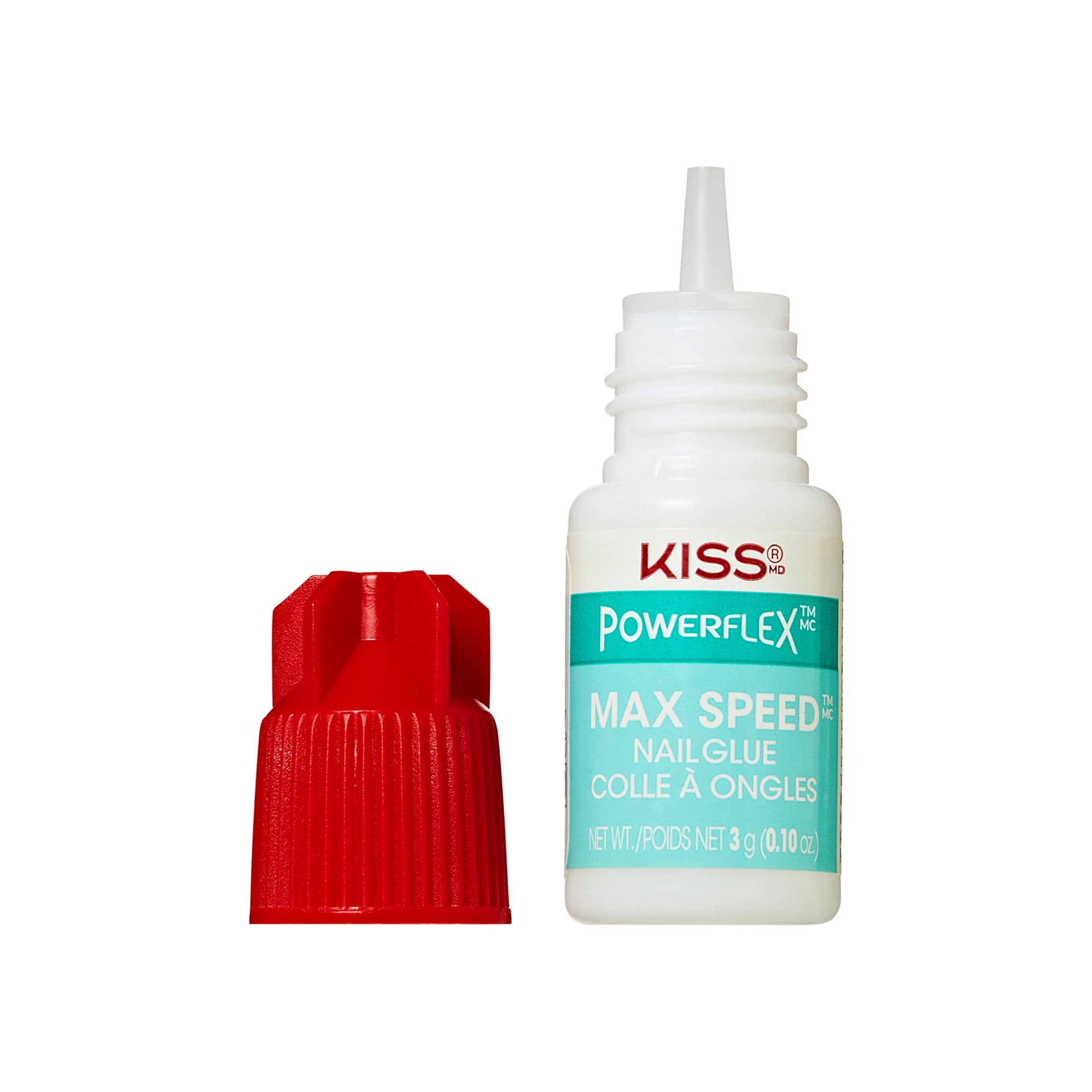 Kiss PowerFlex Maximum Speed Nail Glue for Press-On Nails (Clear, 0.1 oz) sxvve