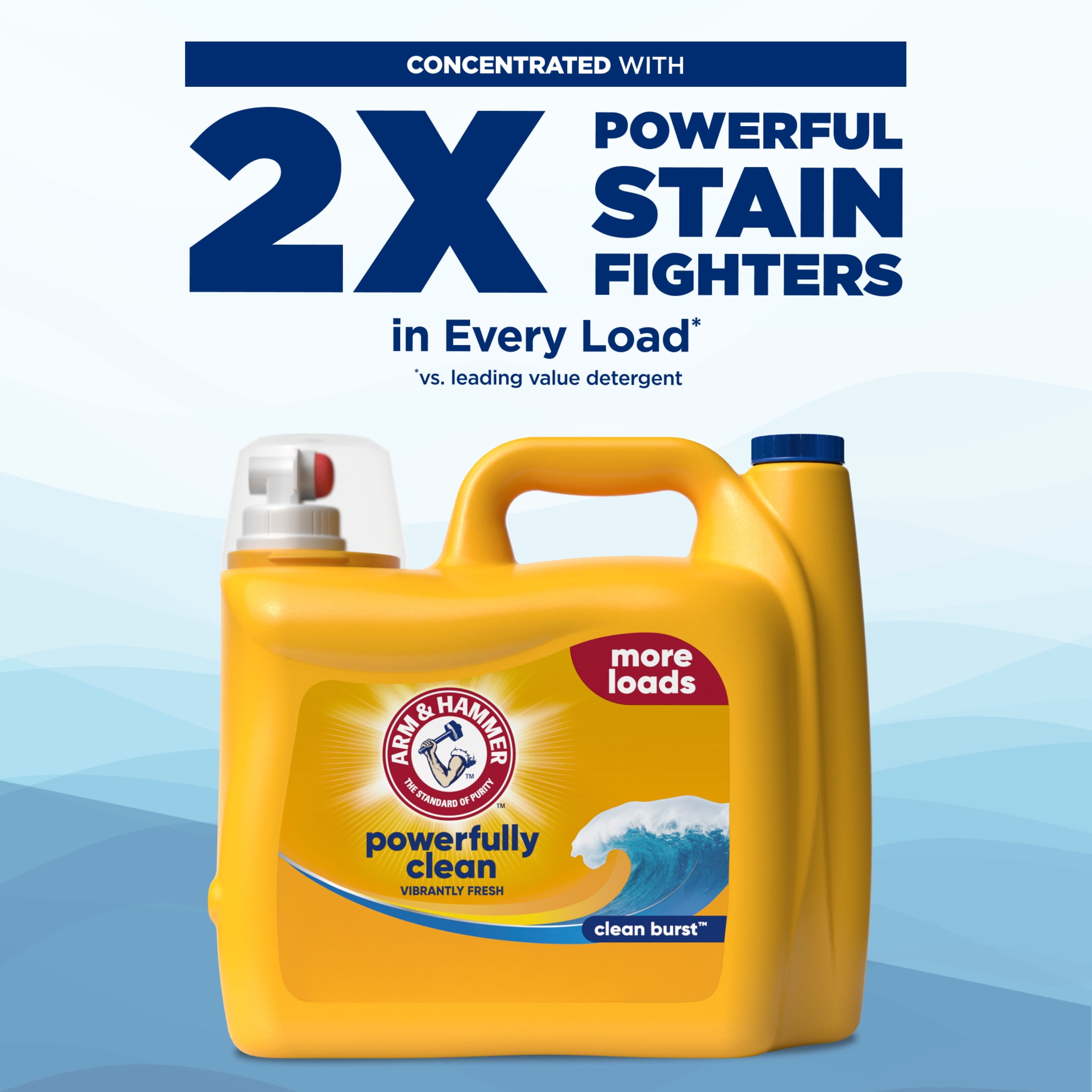 ARM & HAMMER Laundry Detergent Liquid, Clean Burst, Deep Cleaning Formula (Clean Burst, 205 fl oz) 5dw9c