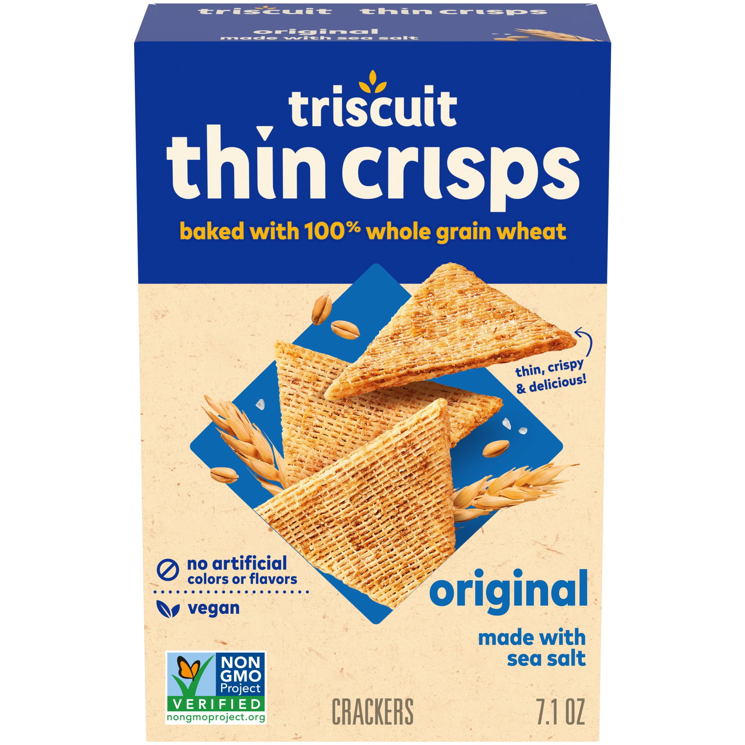 Triscuit Thin Crisps Original Whole Grain Wheat Crackers (4 Pack, 7.1 oz) 2yo28