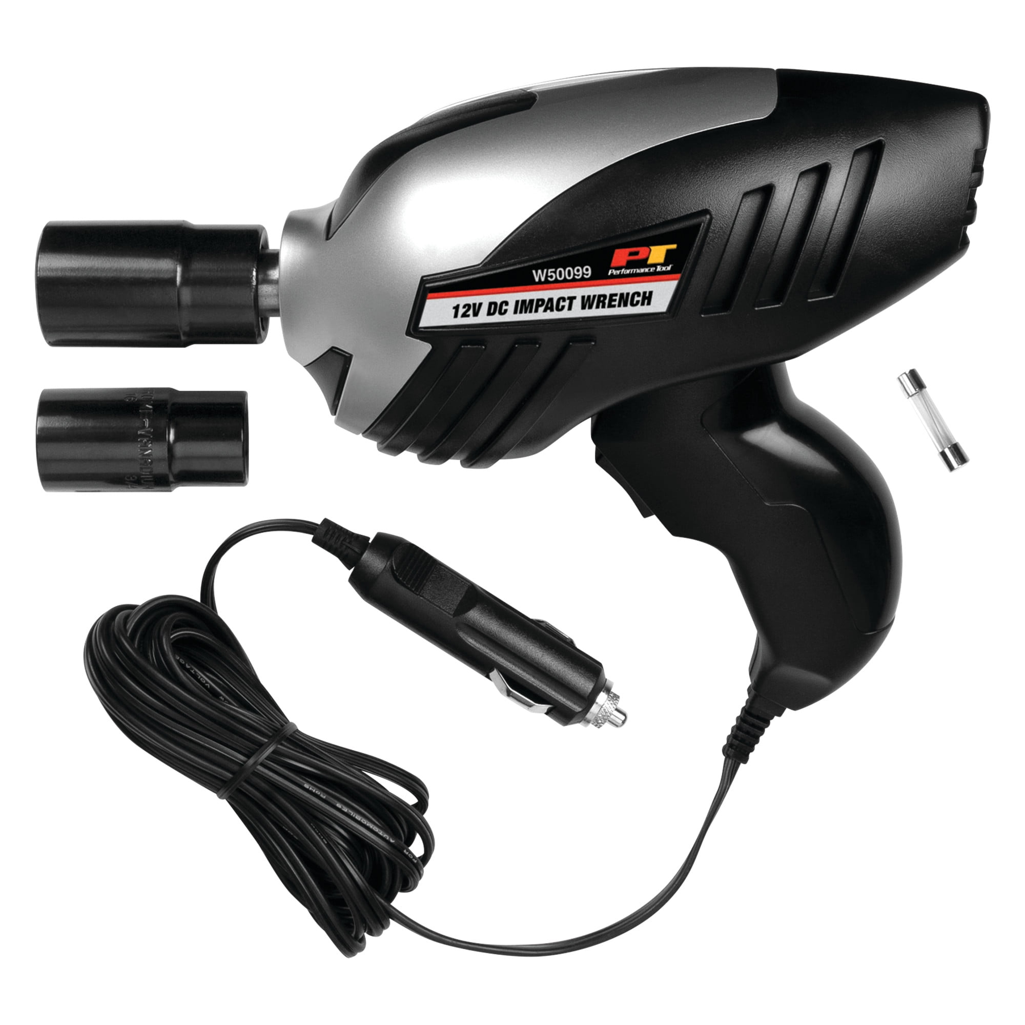 Performance Tool 12V DC Impact Wrench (1/2 in. Drive, High Torque, Includes 4 Sockets and Carrying Case) 4u28r