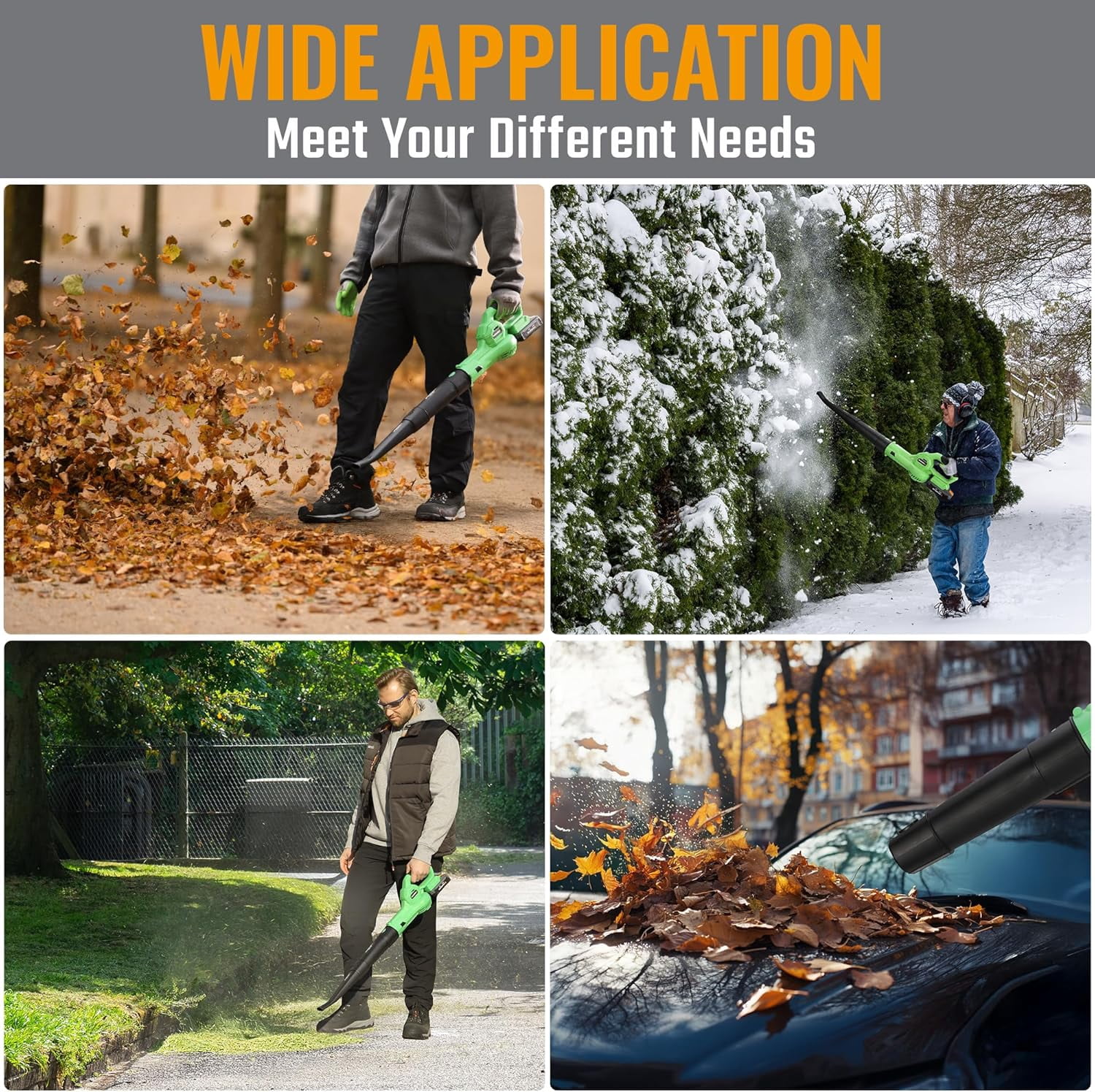 WORKPROX Cordless Leaf Blower, 20V Electric Power Sweeper with 4.0Ah Battery & LED Display, 138 MPH High-Speed Airflow for Lawn, Patio, and Garden (4.08 lb) 3pb6j - Image 4