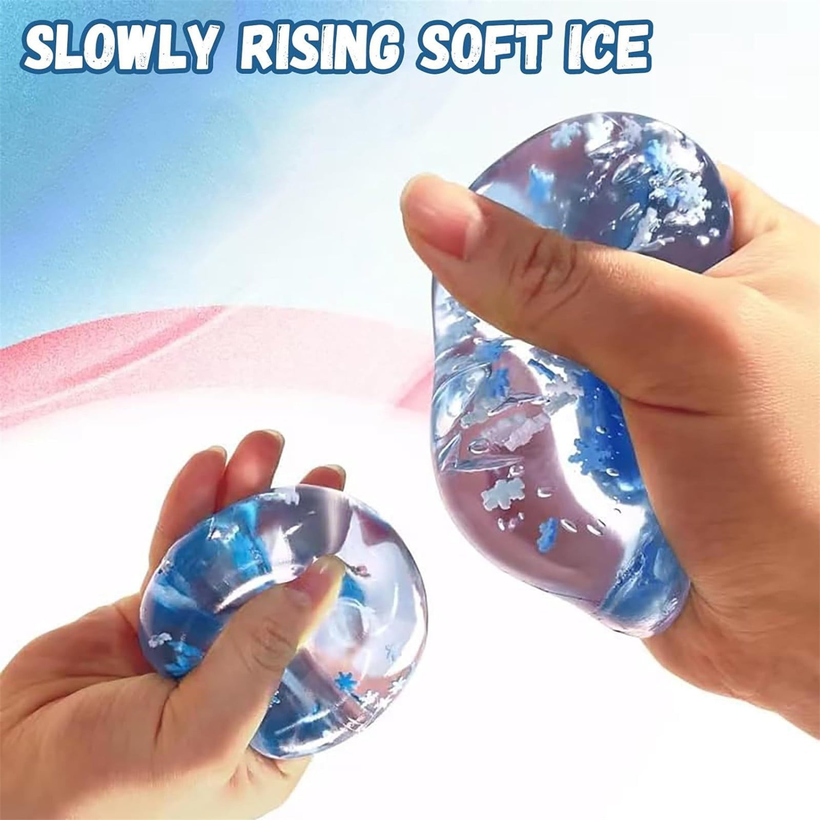 Yaoyar Soft Ice Cube Stress Relief Fidget Toy, Sensory Squeeze Ball for Anxiety and Focus (Multi-Color, 2.5 in) 58db7