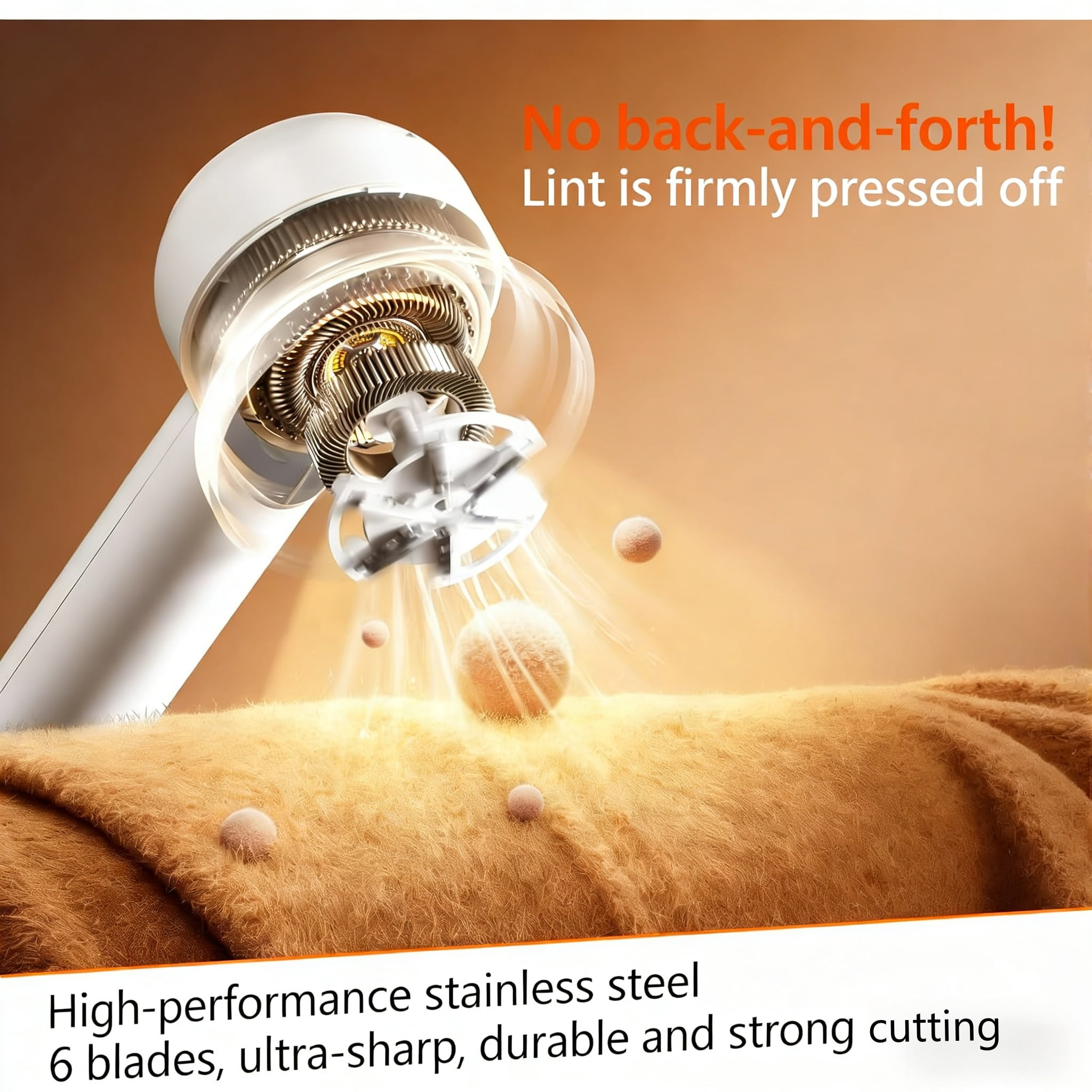 Boyun Daj Electric Fabric Shaver and Lint Remover with 6 Blades and 3 Speeds (White, 1 Pack) eivus