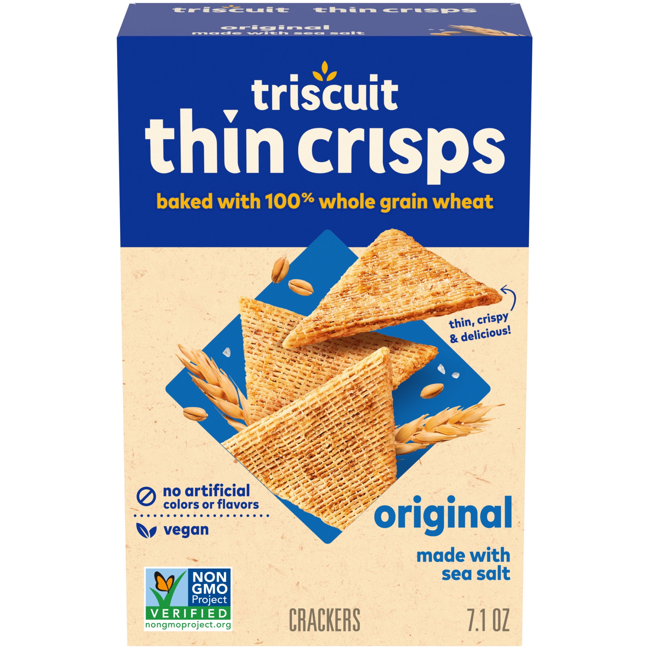 Triscuit Thin Crisps Original Whole Grain Wheat Crackers (4 Pack, 7.1 oz) 2yo28