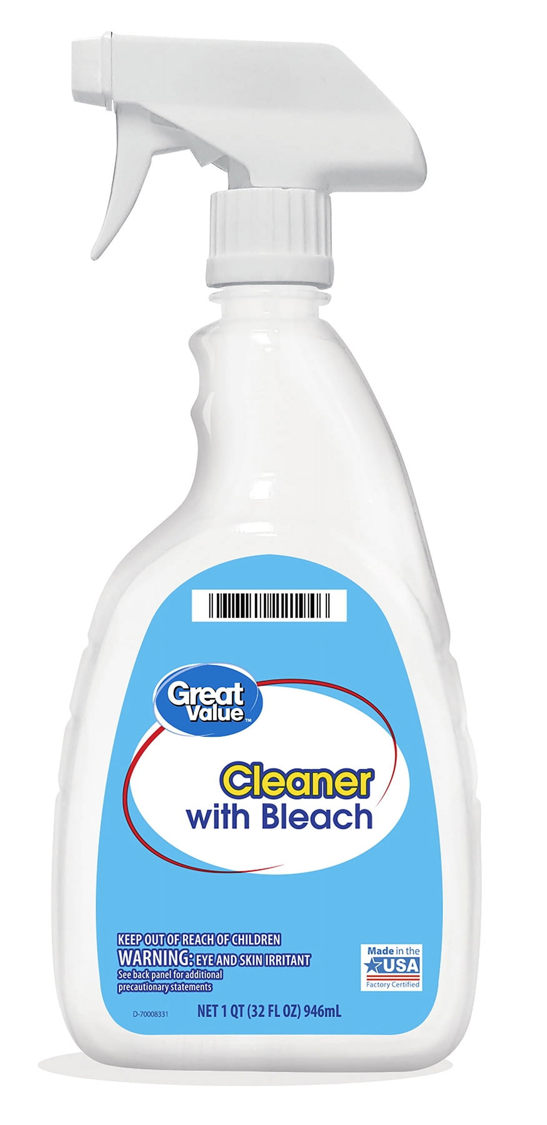 Great Value Cleaner with Bleach, Heavy-Duty Disinfectant for Kitchen and Bathroom (32 fl oz) l12b5