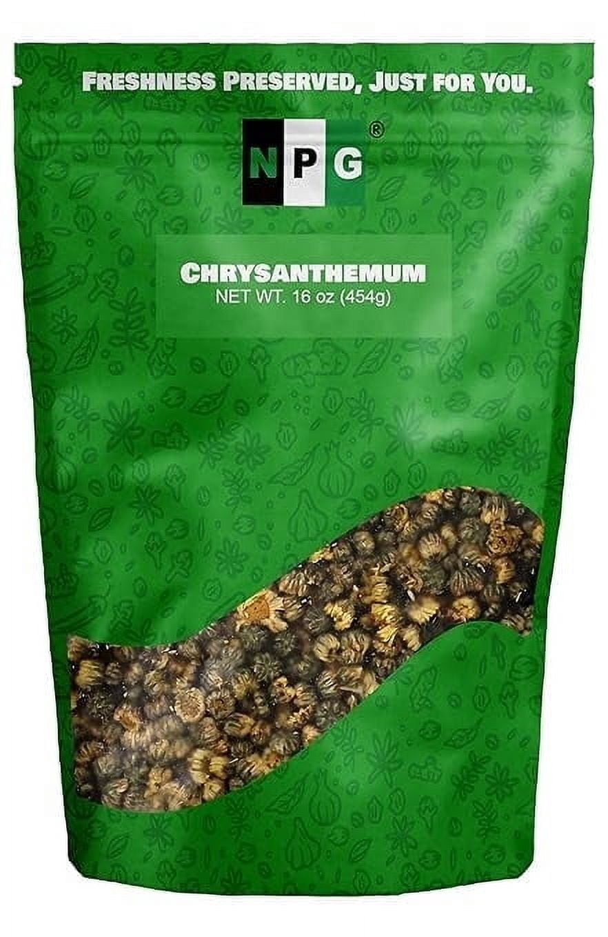 NPG Chrysanthemum Bud Tea, Natural Dried Tai Ju Herbal Loose Leaf Tea, Caffeine-Free Floral Infusion (Yellow, 16 oz) fyape