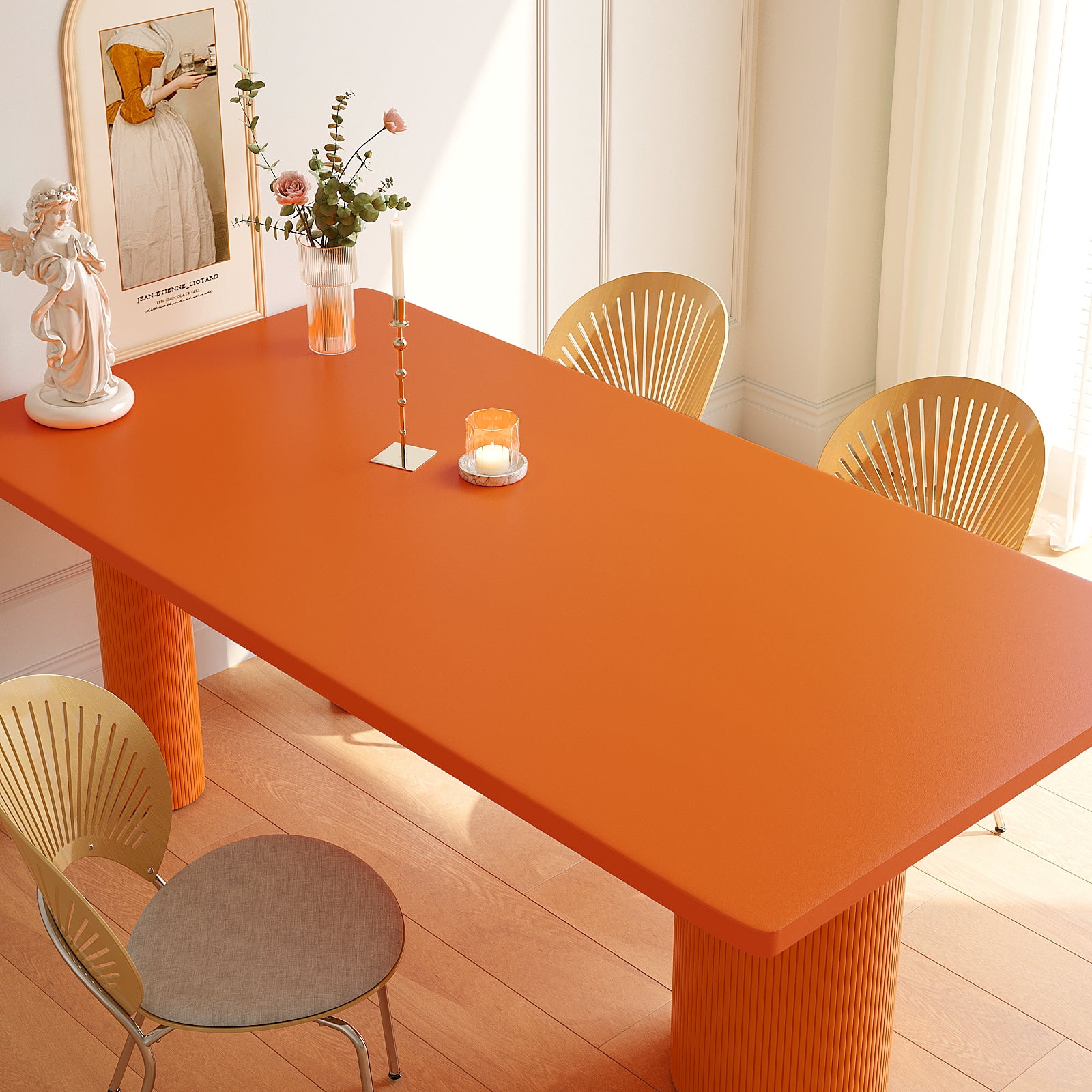 VEELIKE Peel and Stick Orange Wallpaper, Waterproof Removable Vinyl Contact Paper for Kitchen Cabinets and Furniture (Orange, 15.7 in x 118 in) yxu8y