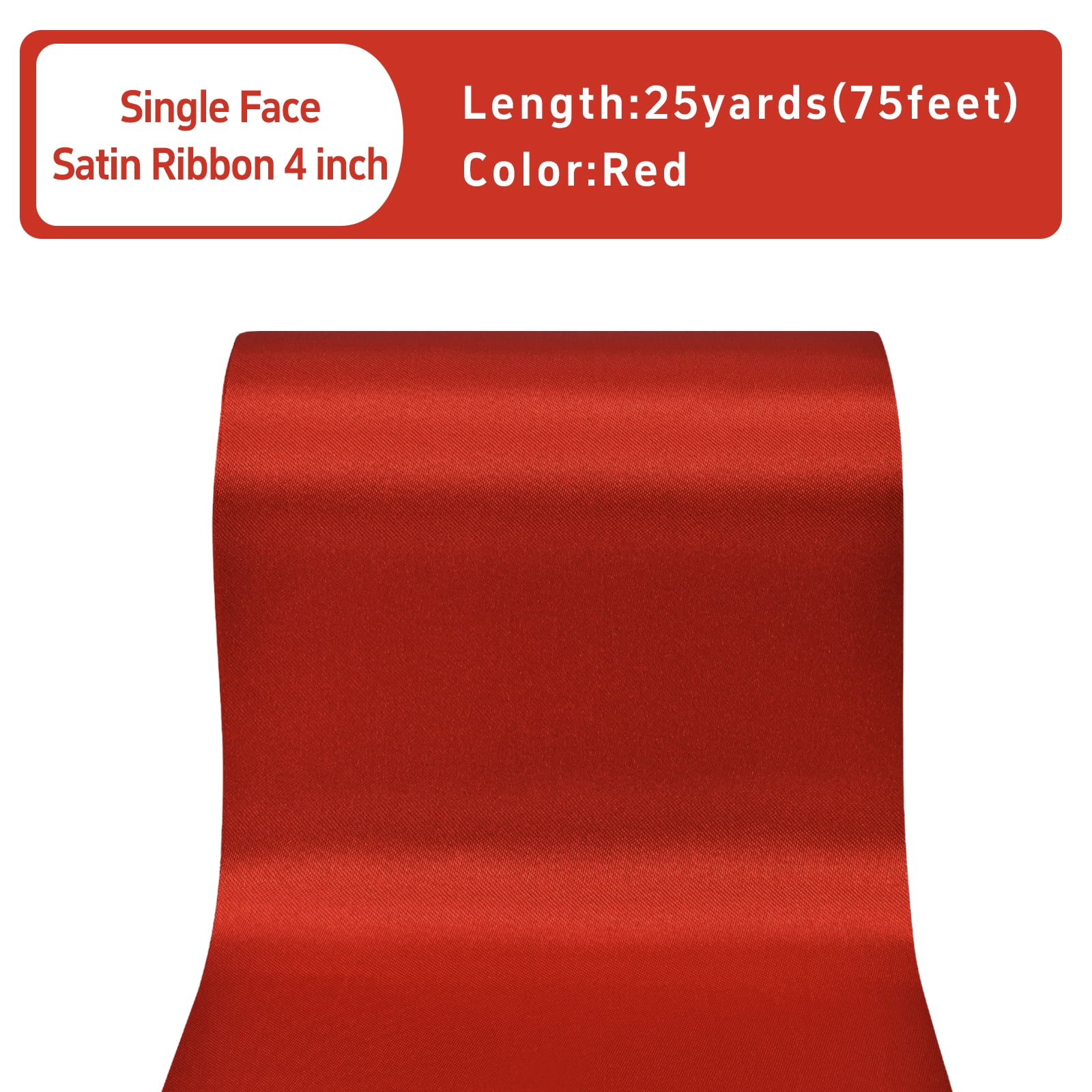 THEGLY Satin Ribbon for Gift Wrapping and Crafting (Red, 4 in x 75 ft) ahoss