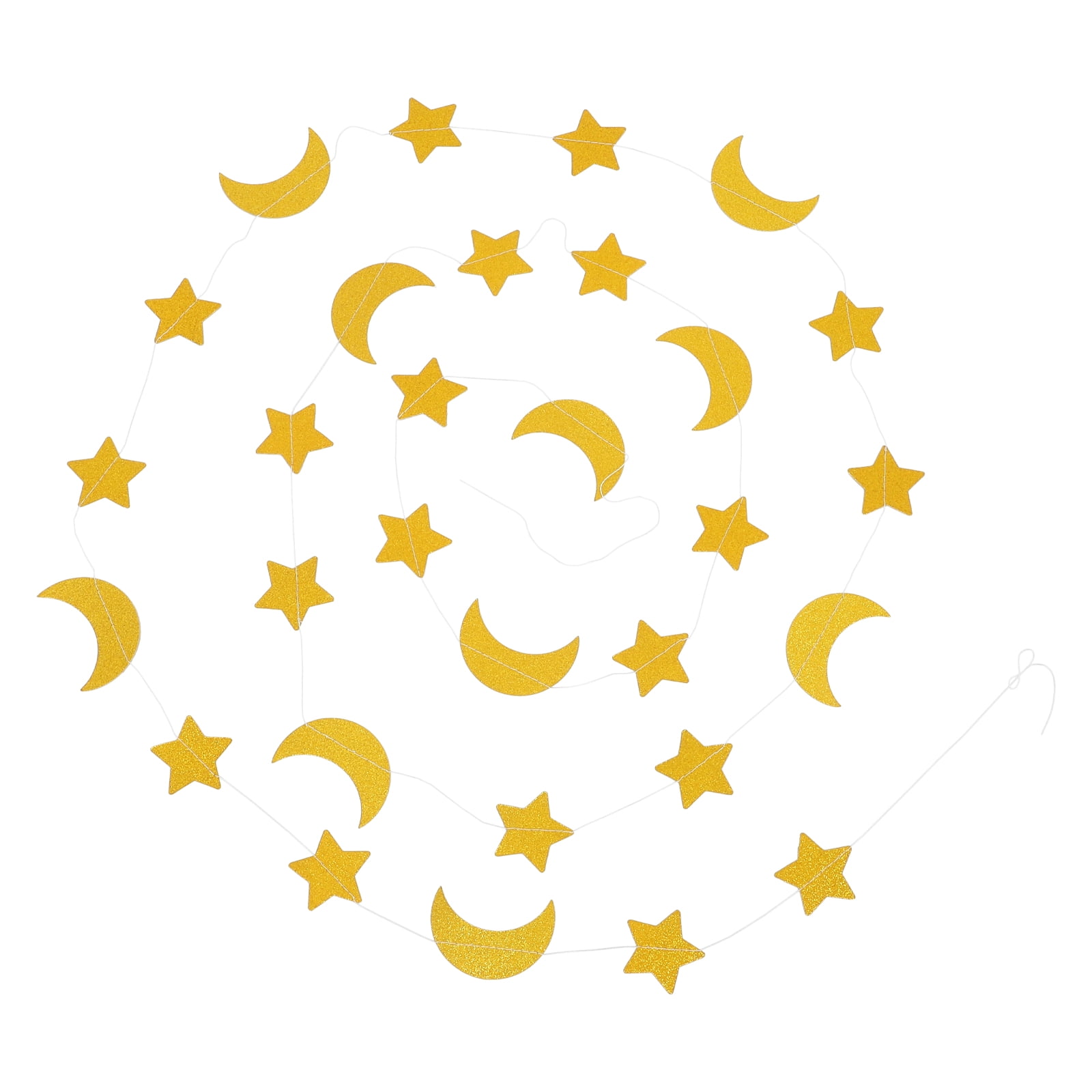 MRLESS Star and Moon Paper Garland Banner Hanging Decoration for Party (Gold, 13 ft) a787x