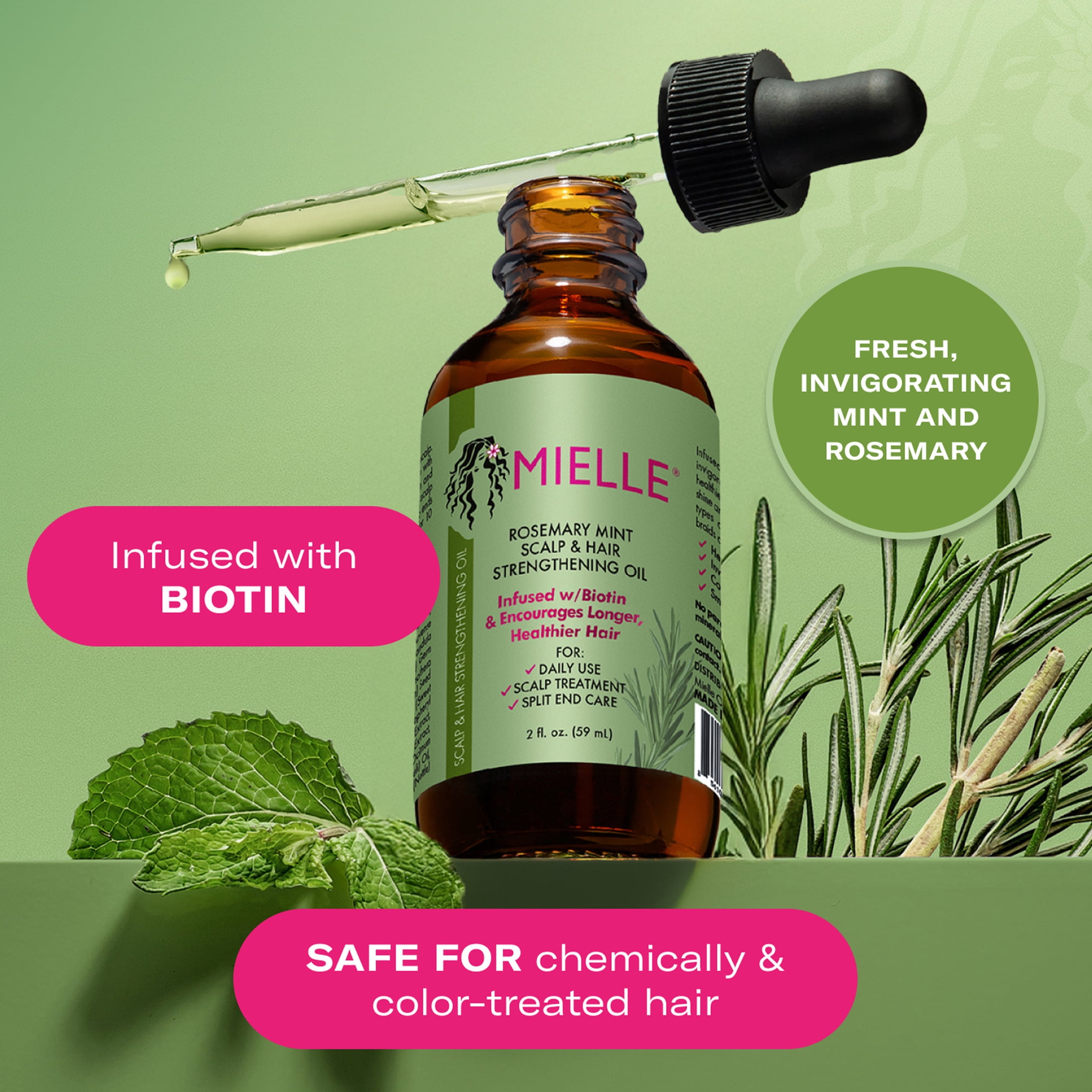 Mielle Organics Rosemary Mint Strengthening Scalp & Hair Oil (2 oz) 3j16e