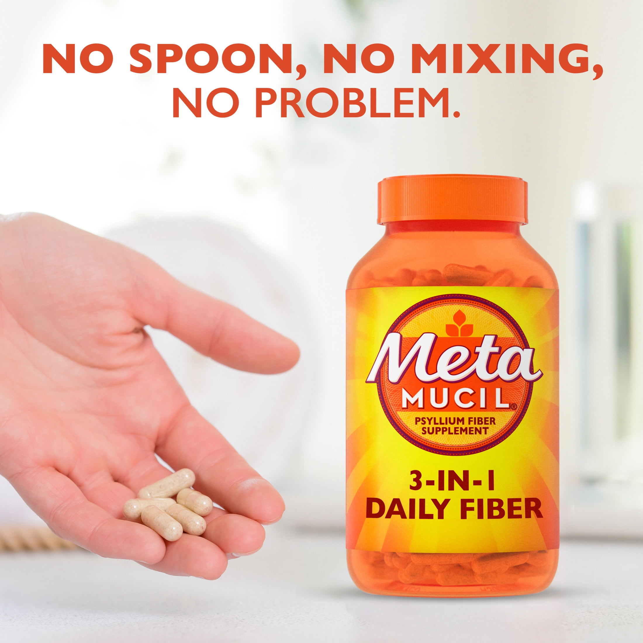 Metamucil Psyllium Husk Daily Fiber Supplement (300 Capsules) ezyrt
