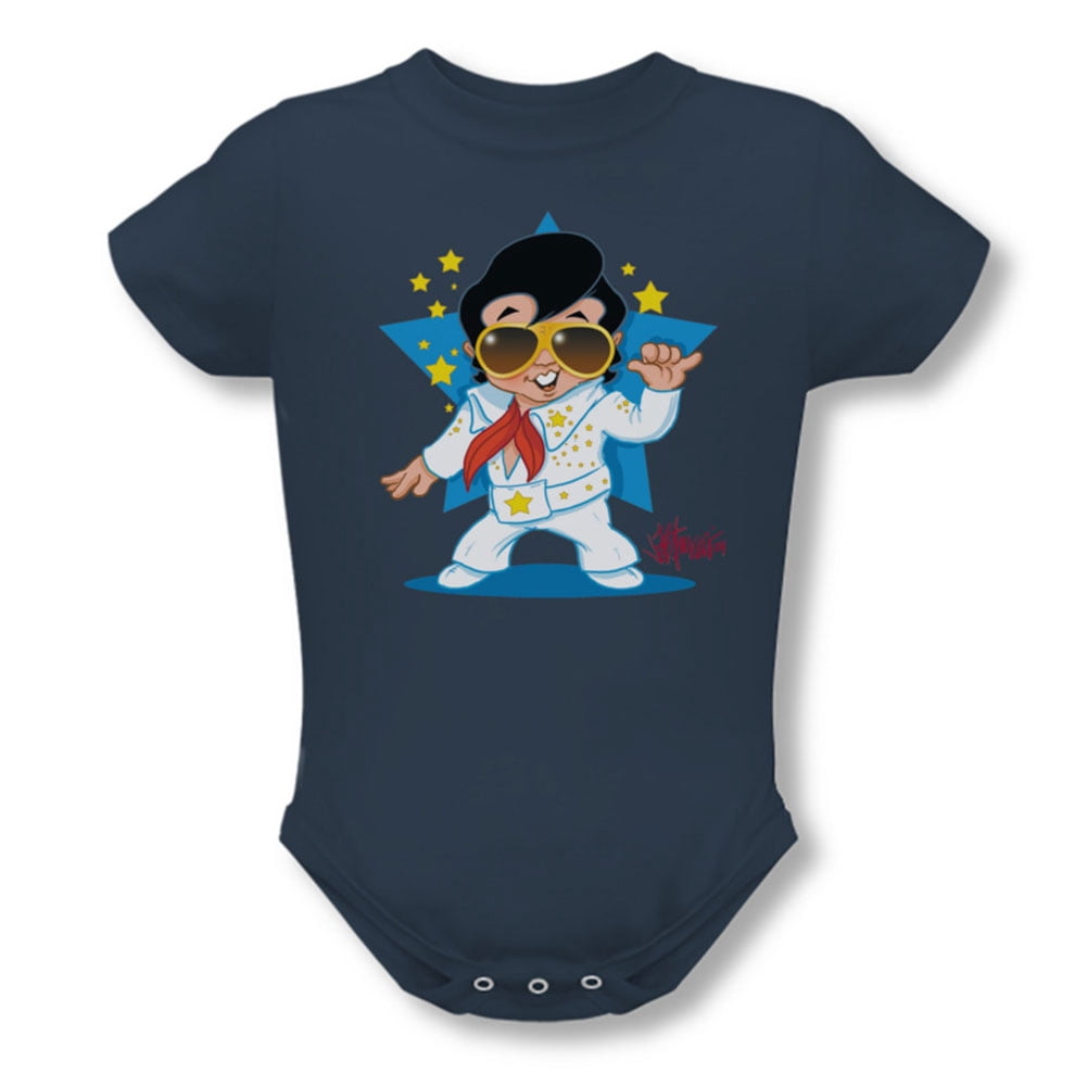 Elvis Presley Baby Boys' Jumpsuit Bodysuit Soft Cotton Romper (Blue, 18-24 Months) ze1bf